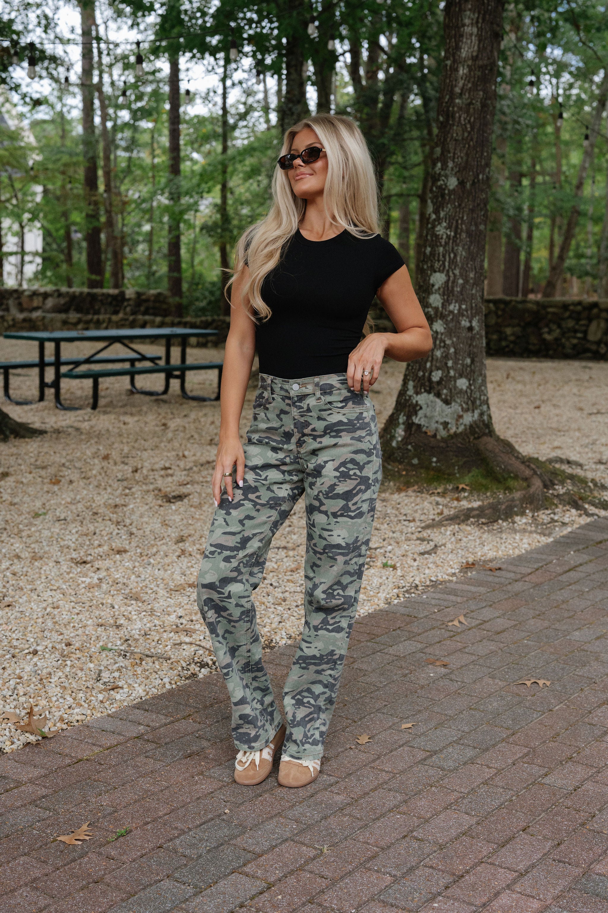 Straight Leg Jeans-Camo