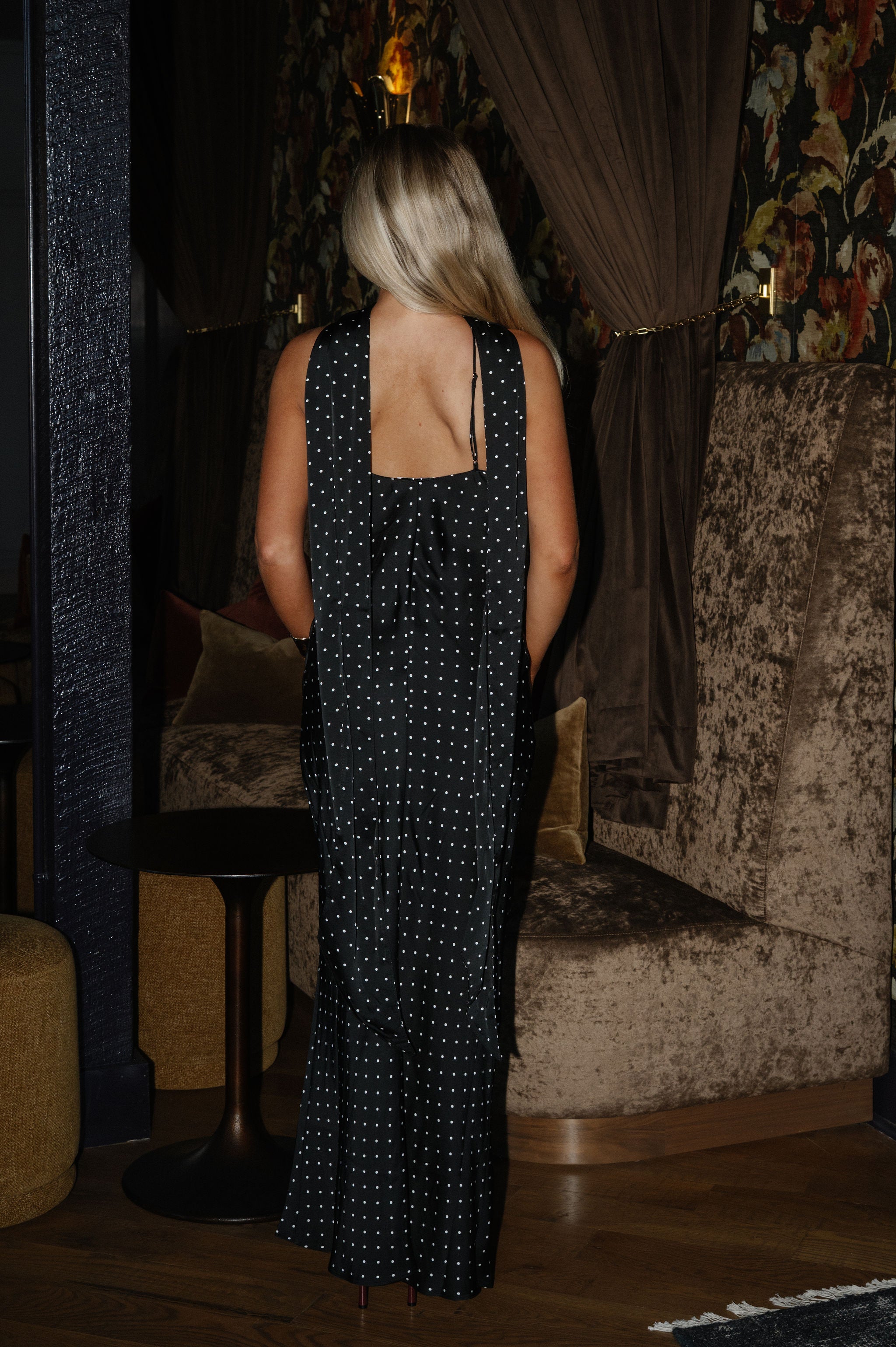 Oakley Polka Dot Maxi Dress-Black