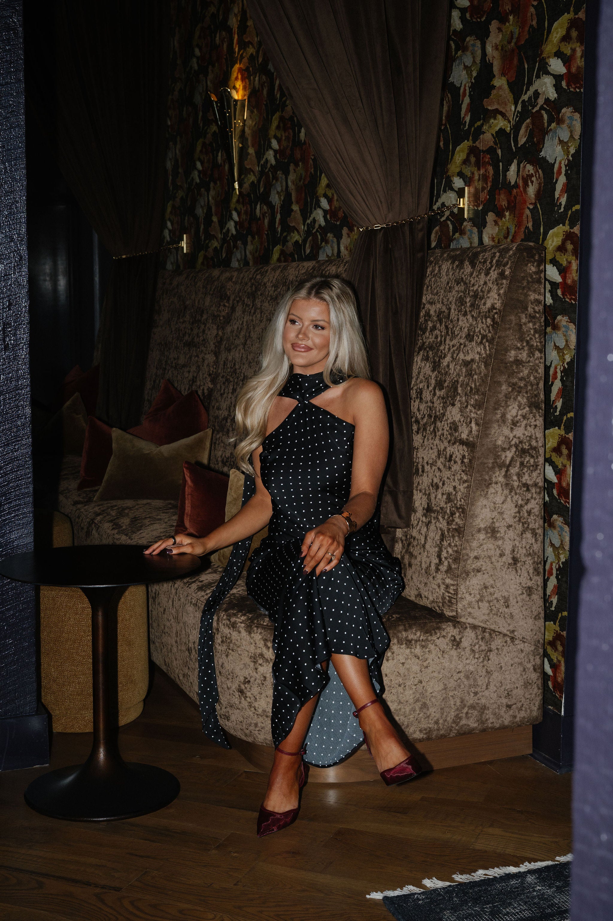 Oakley Polka Dot Maxi Dress-Black