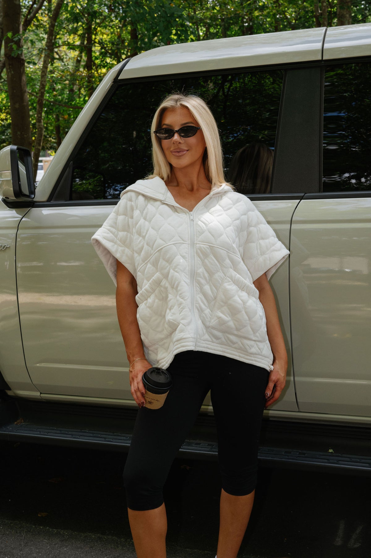 Emery Quilted Bubble Vest-Bone