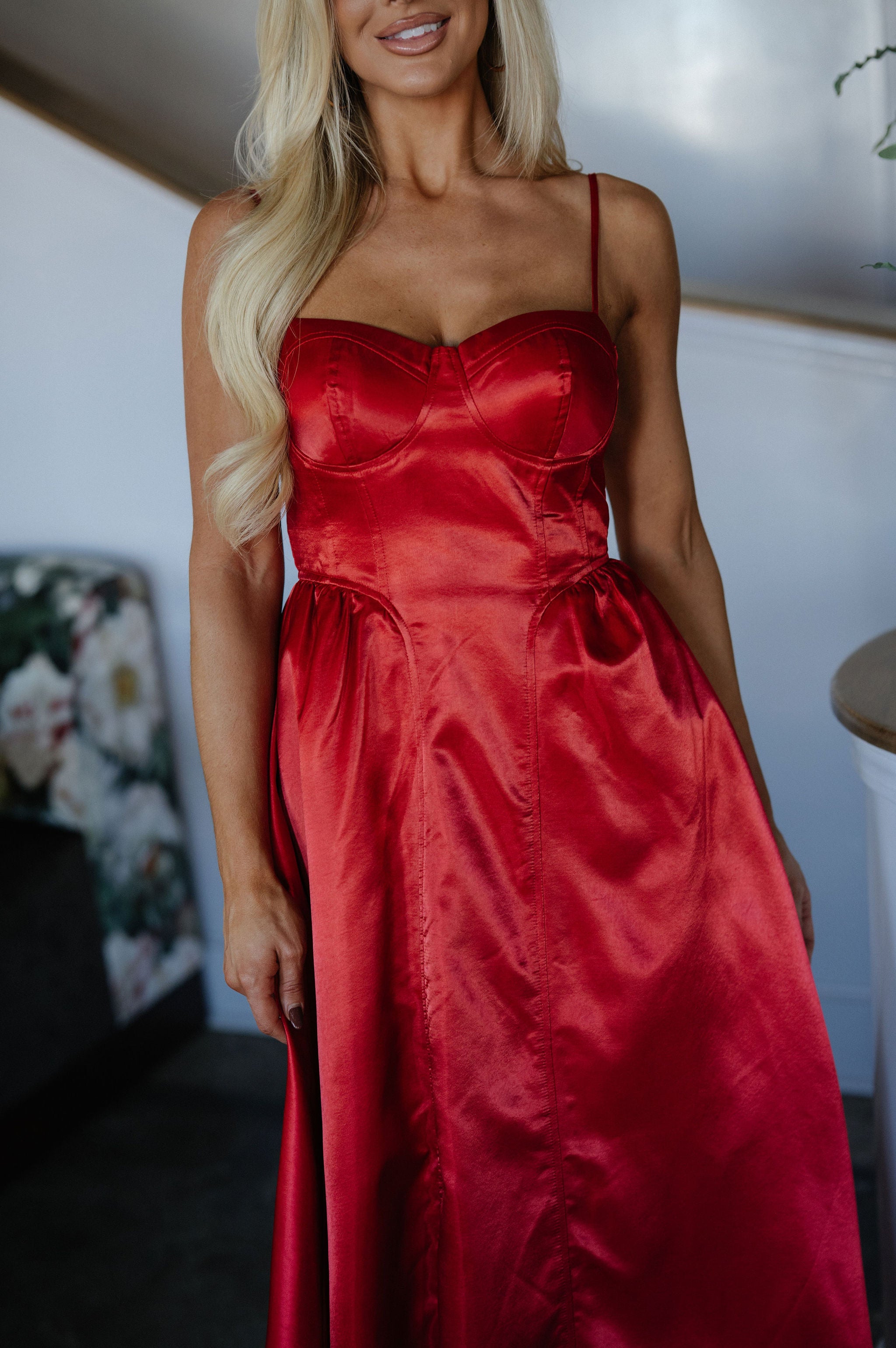 Jingle Bell Midi Dress-Red