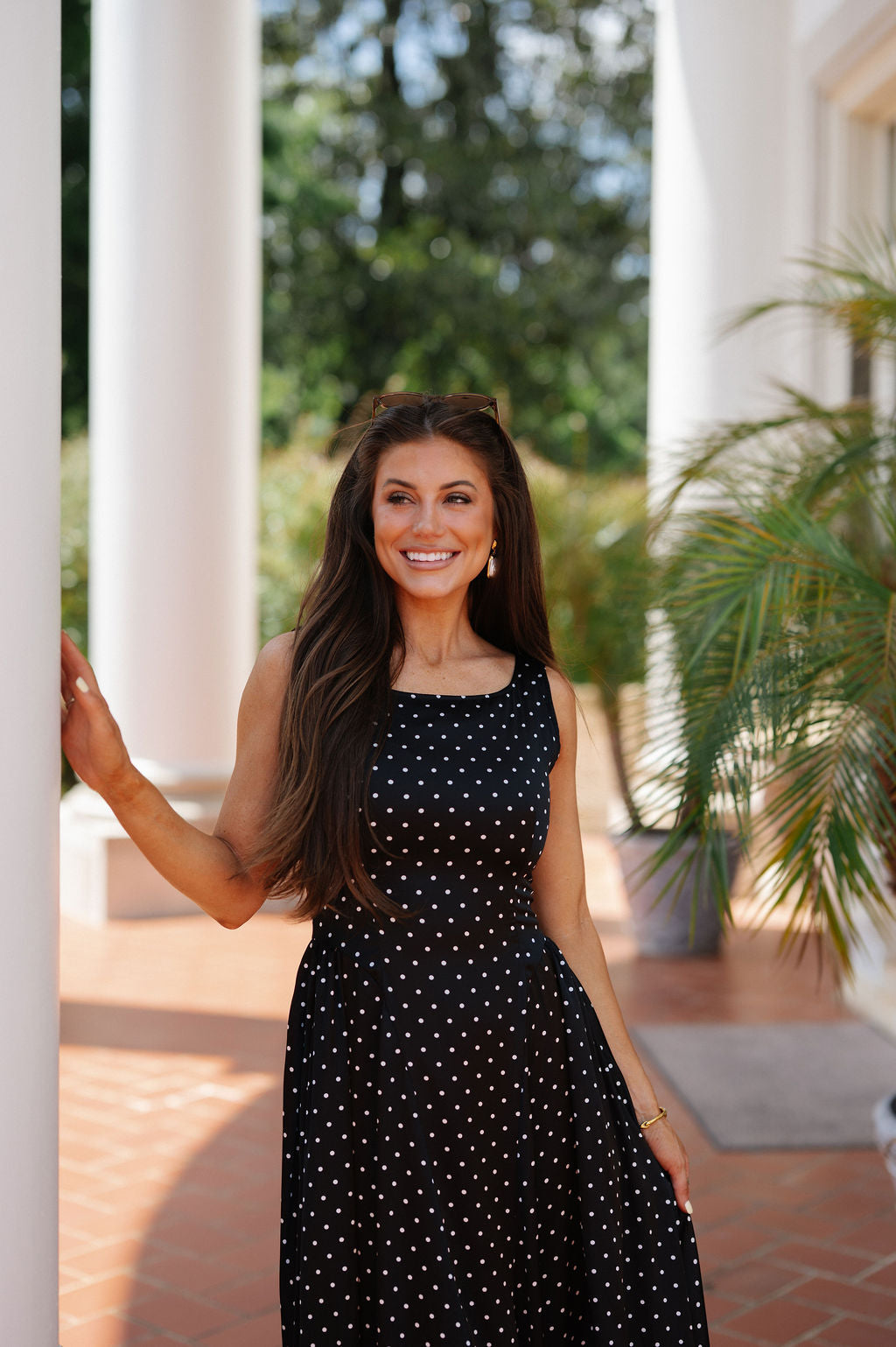 Polly Midi Dress-Polka Dot