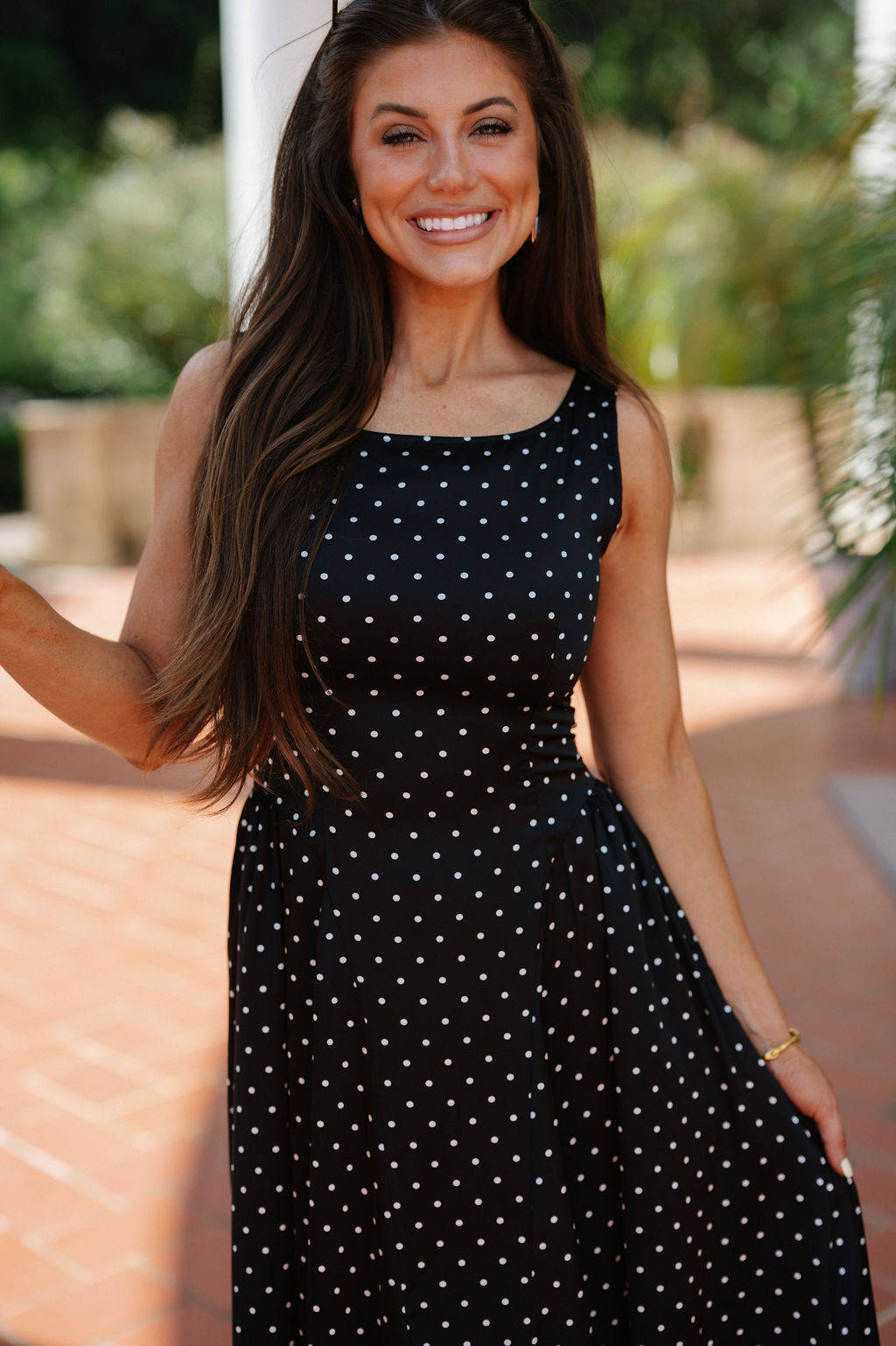 Polly Midi Dress-Polka Dot