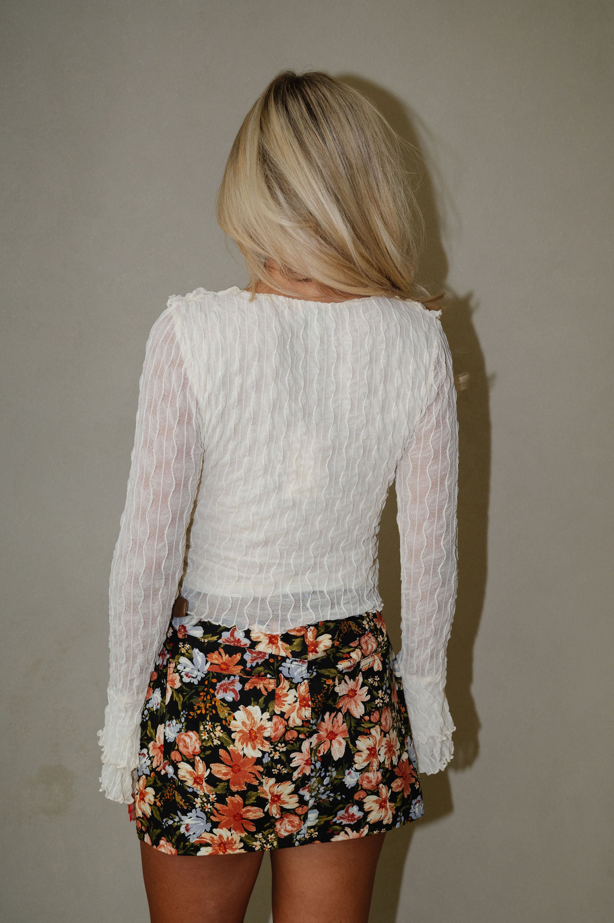 Cherise Ruffled Top-Ivory