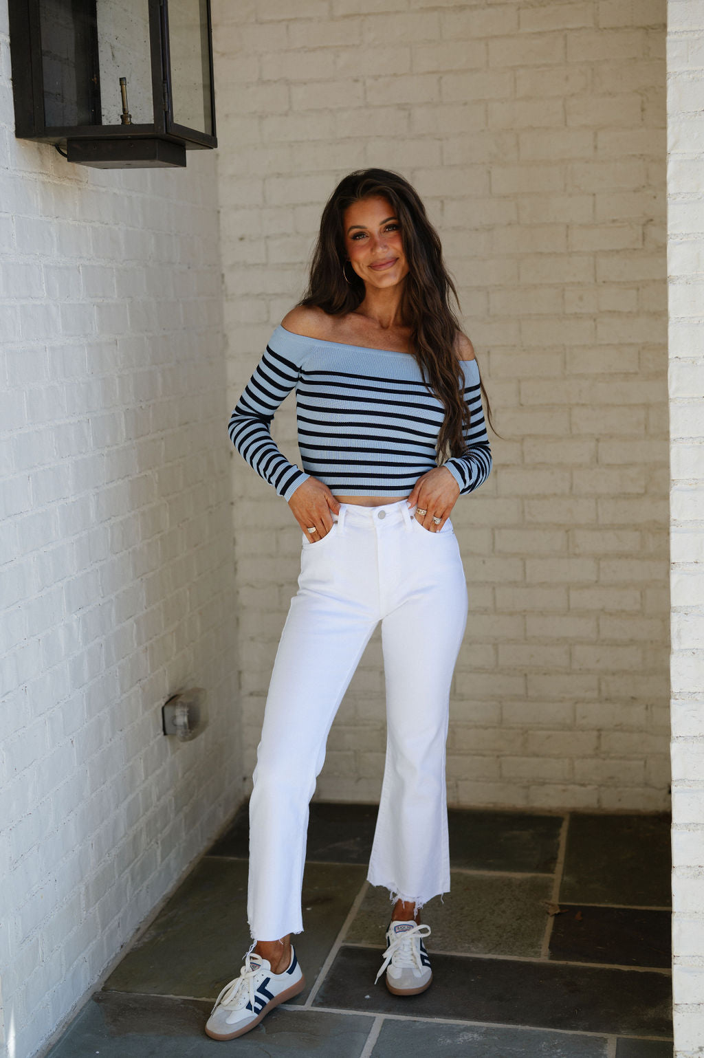 Vintage Cropped Flares-White