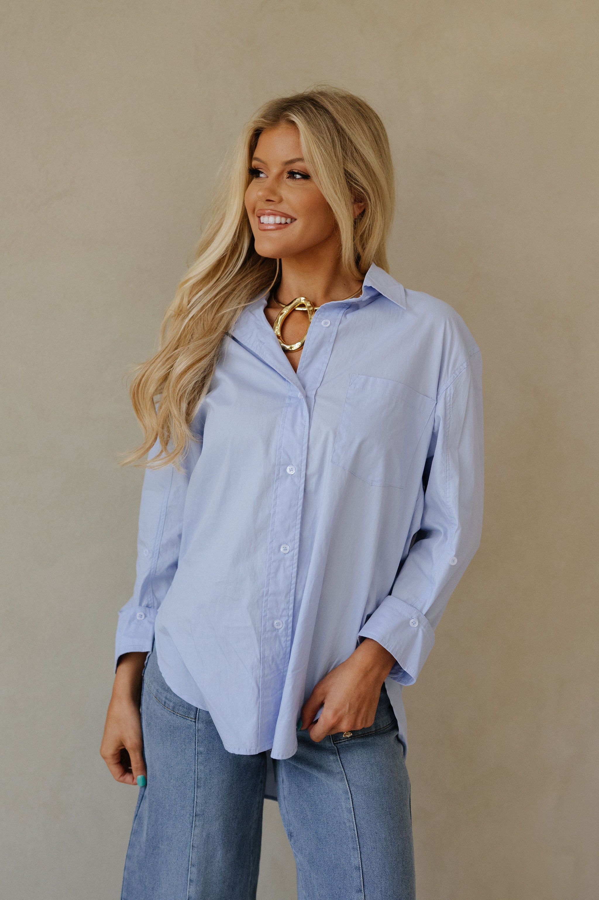 Classic Button Down-Blue