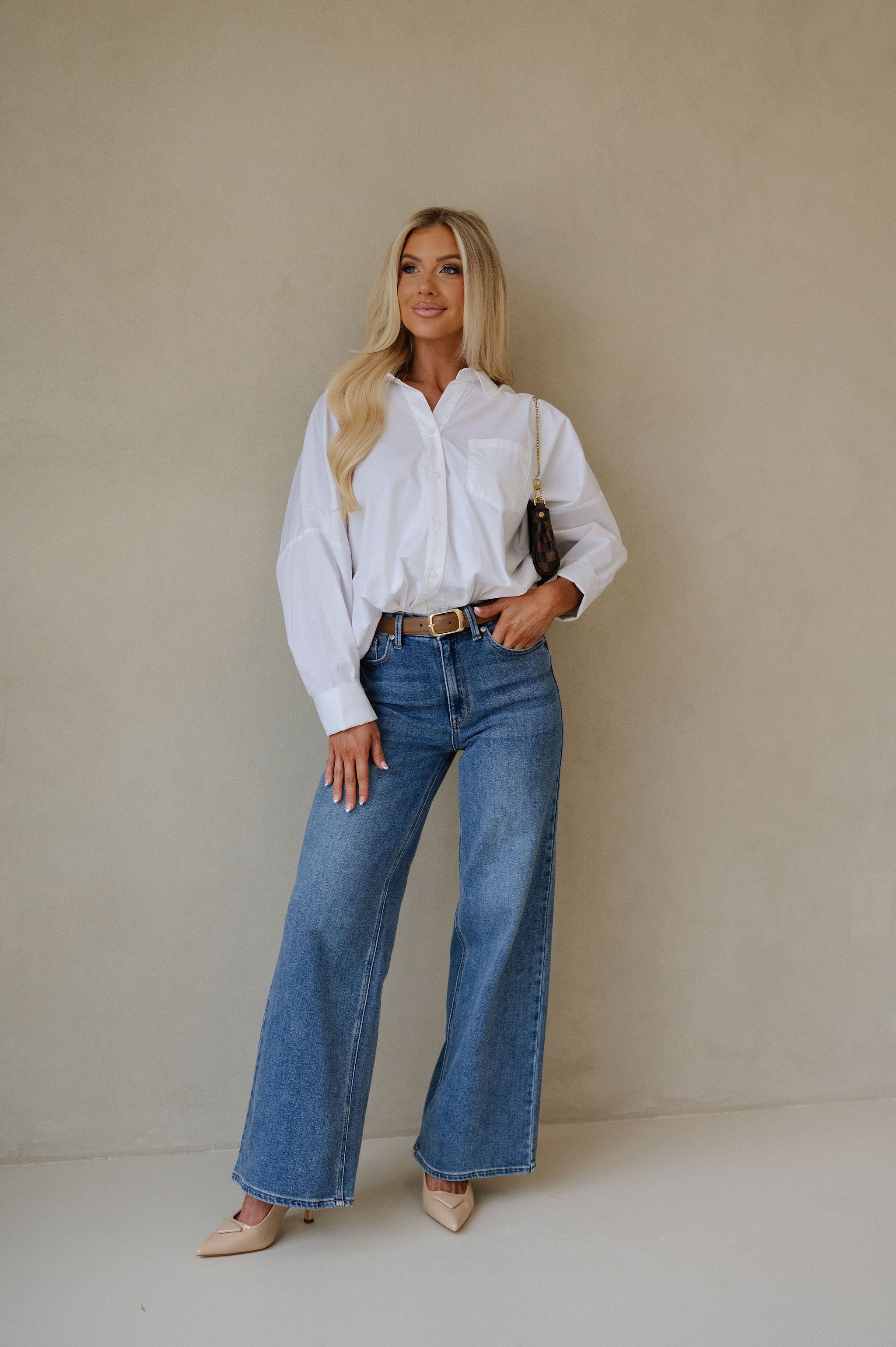 Poplin Oversized Button Down-White