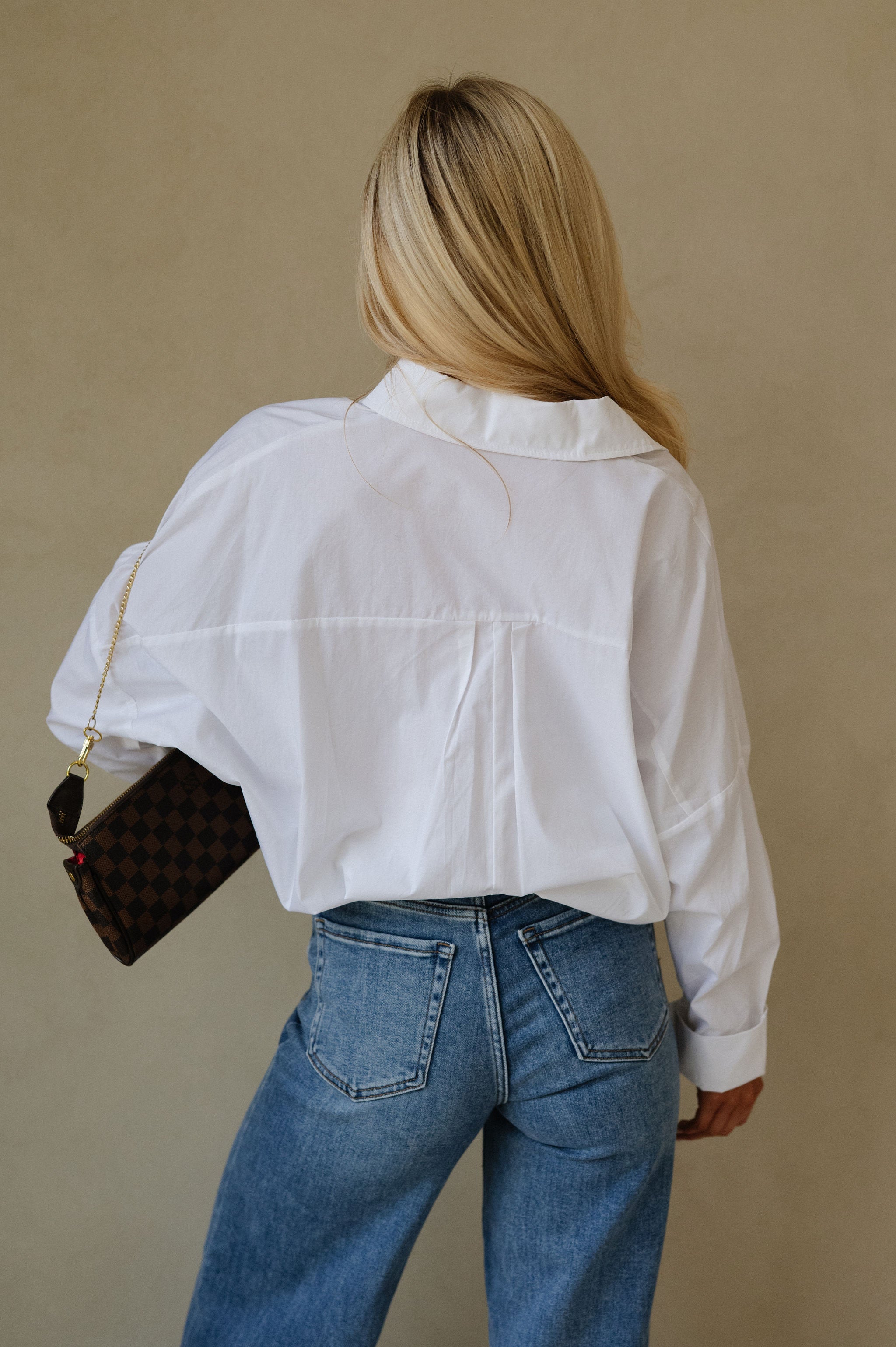 Poplin Oversized Button Down-White