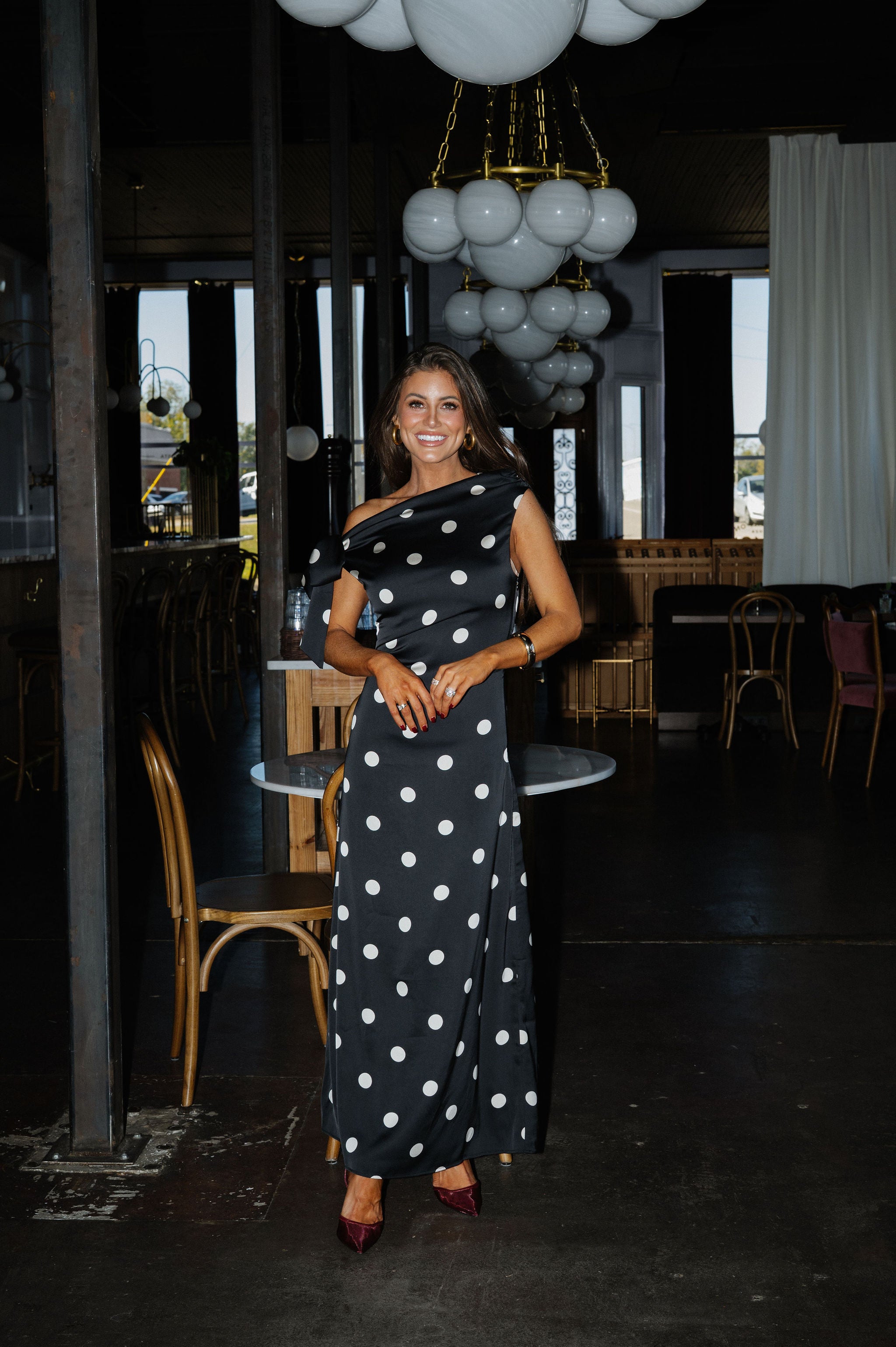 Remie Polka Dot Dress-Black