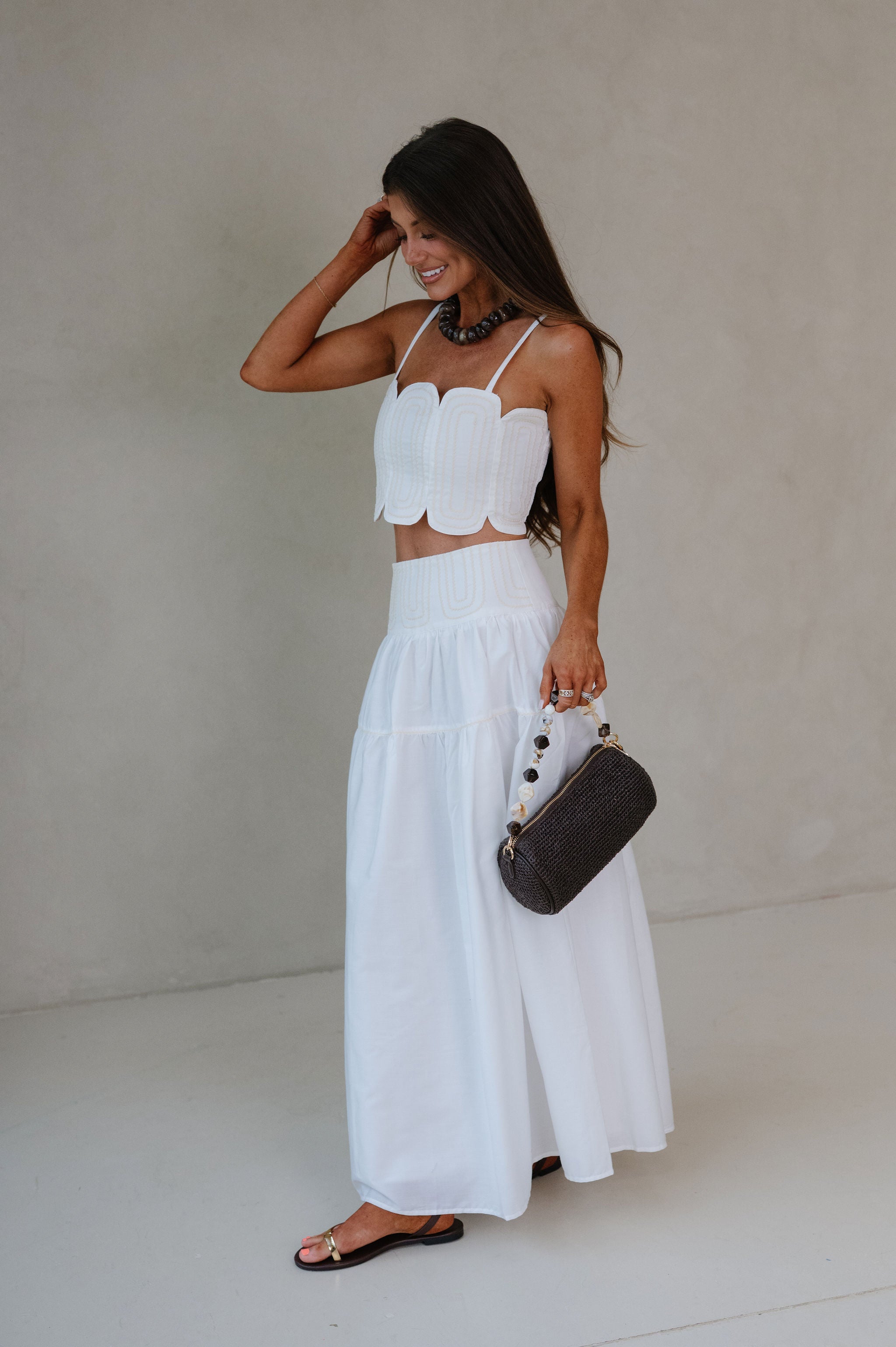 Eli Skirt Set-White