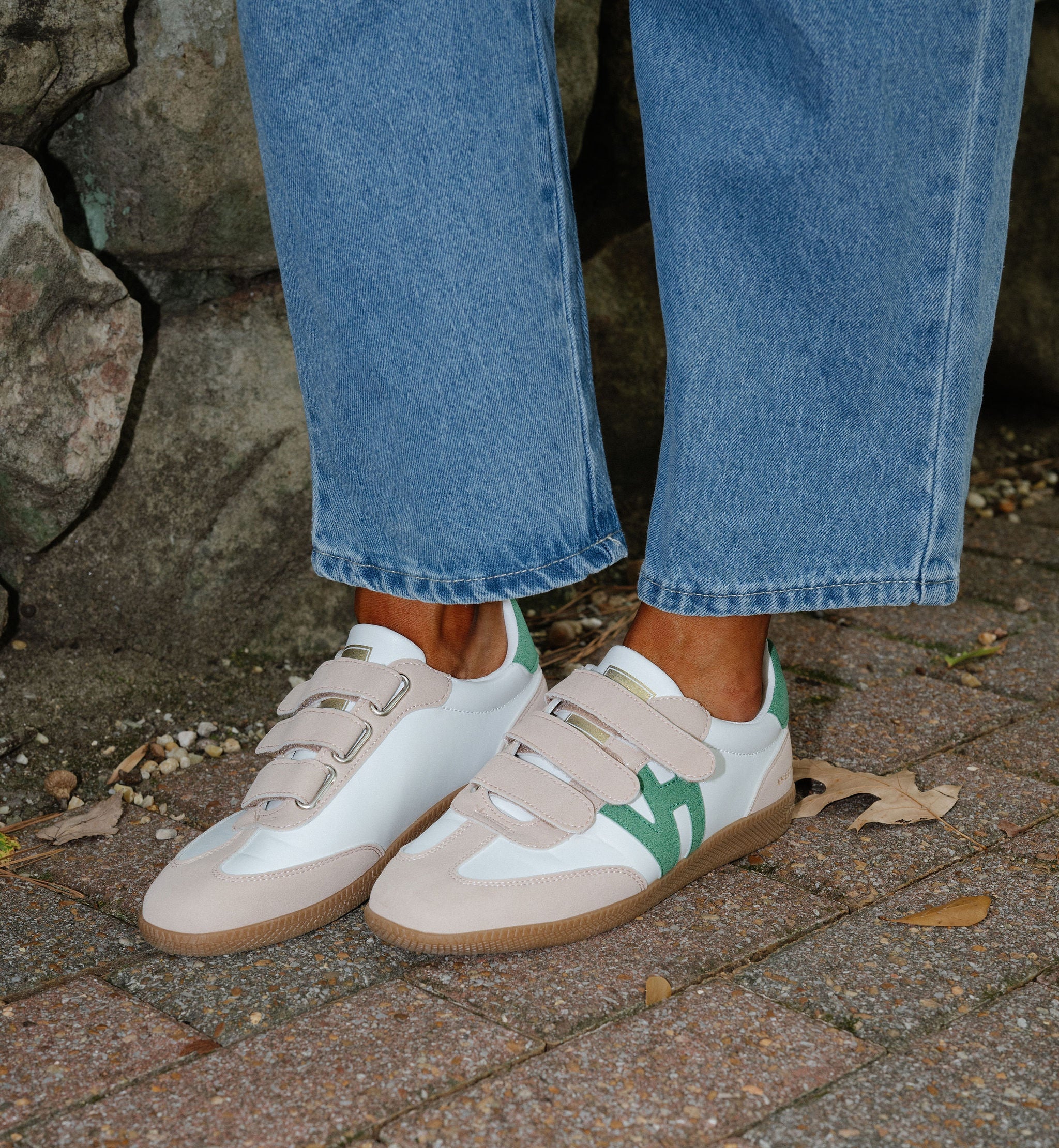 Pace Sneaker-White Taupe/Green