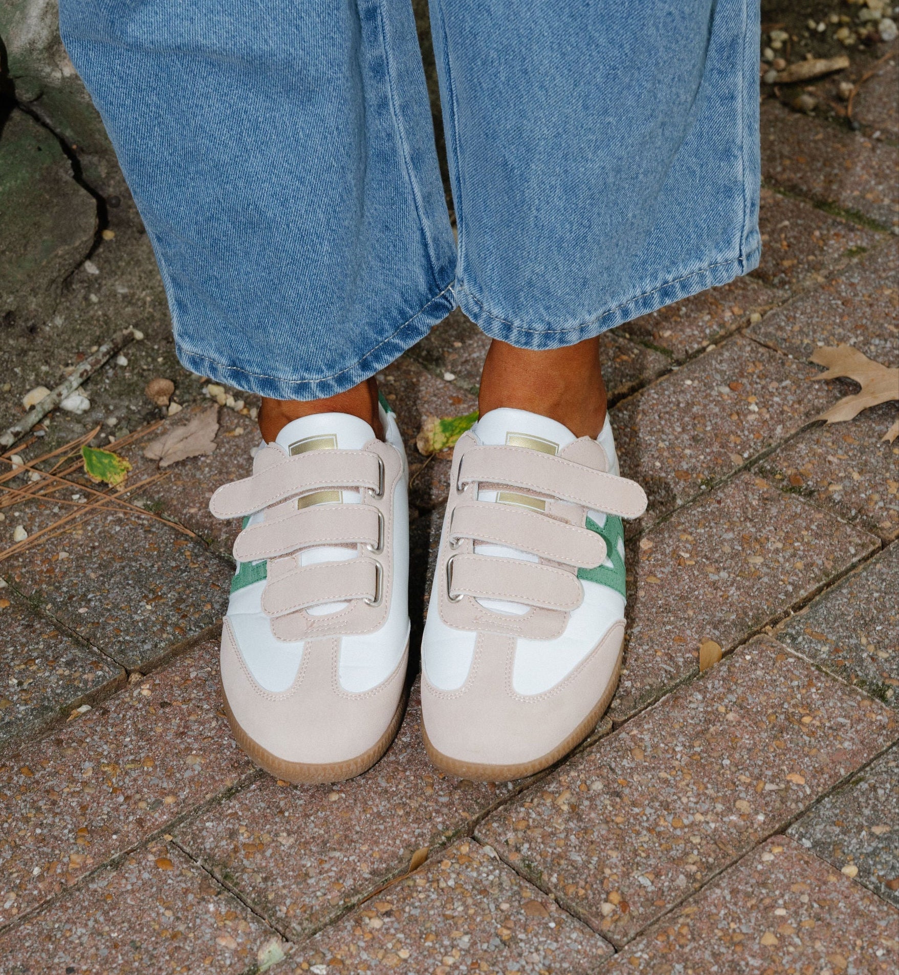 Pace Sneaker-White Taupe/Green