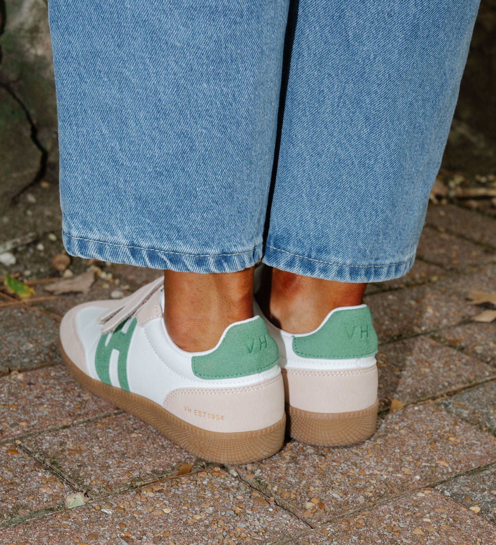 Pace Sneaker-White Taupe/Green