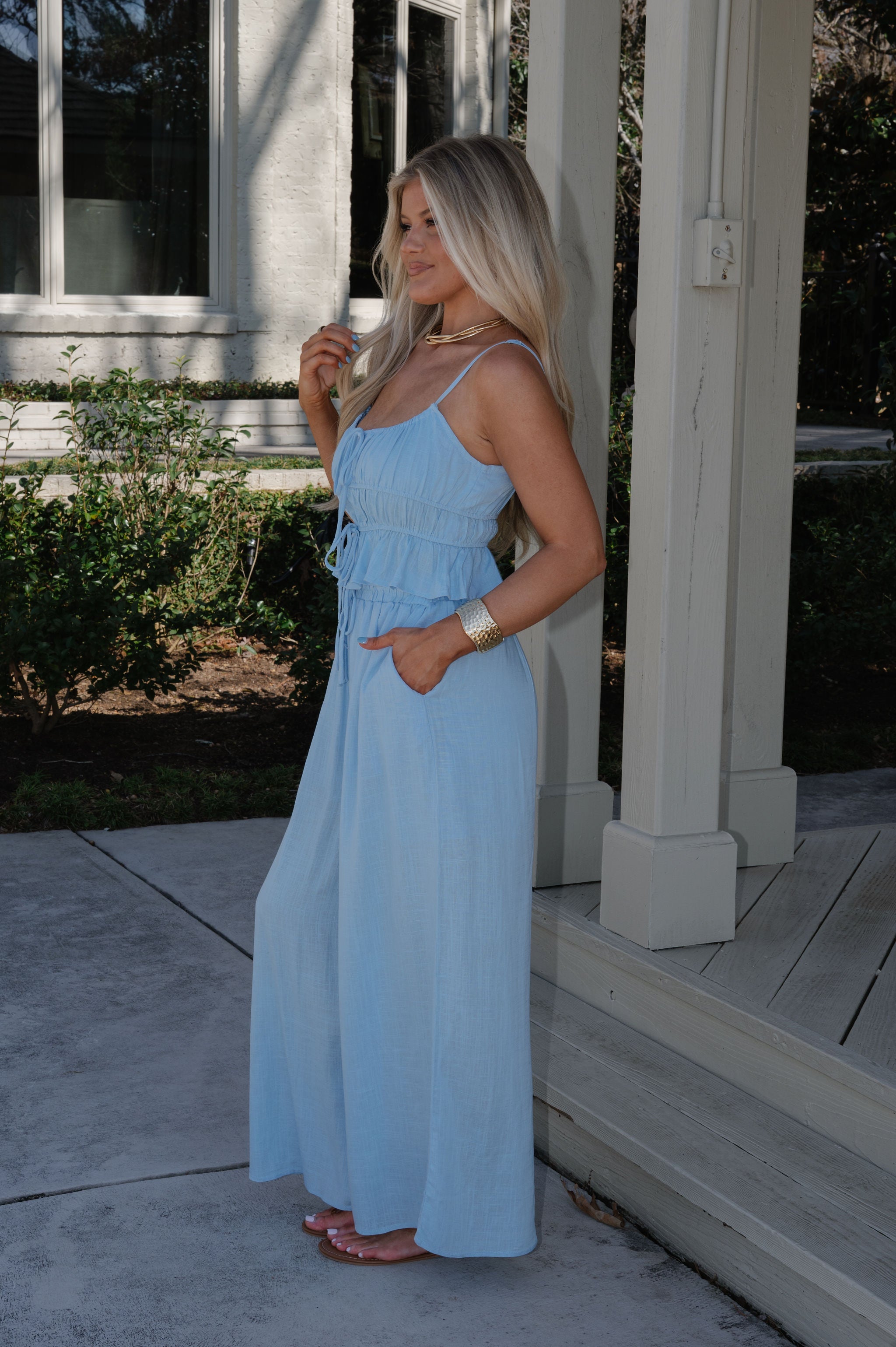Morgan Palazzo Pants Set-Light Blue
