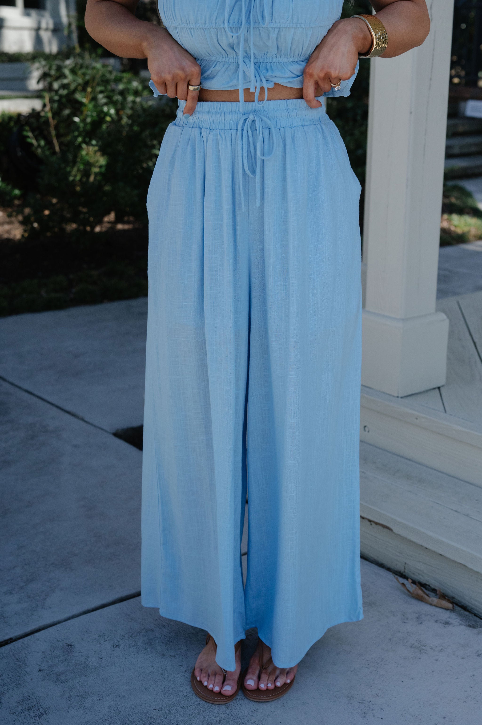 Morgan Palazzo Pants Set-Light Blue