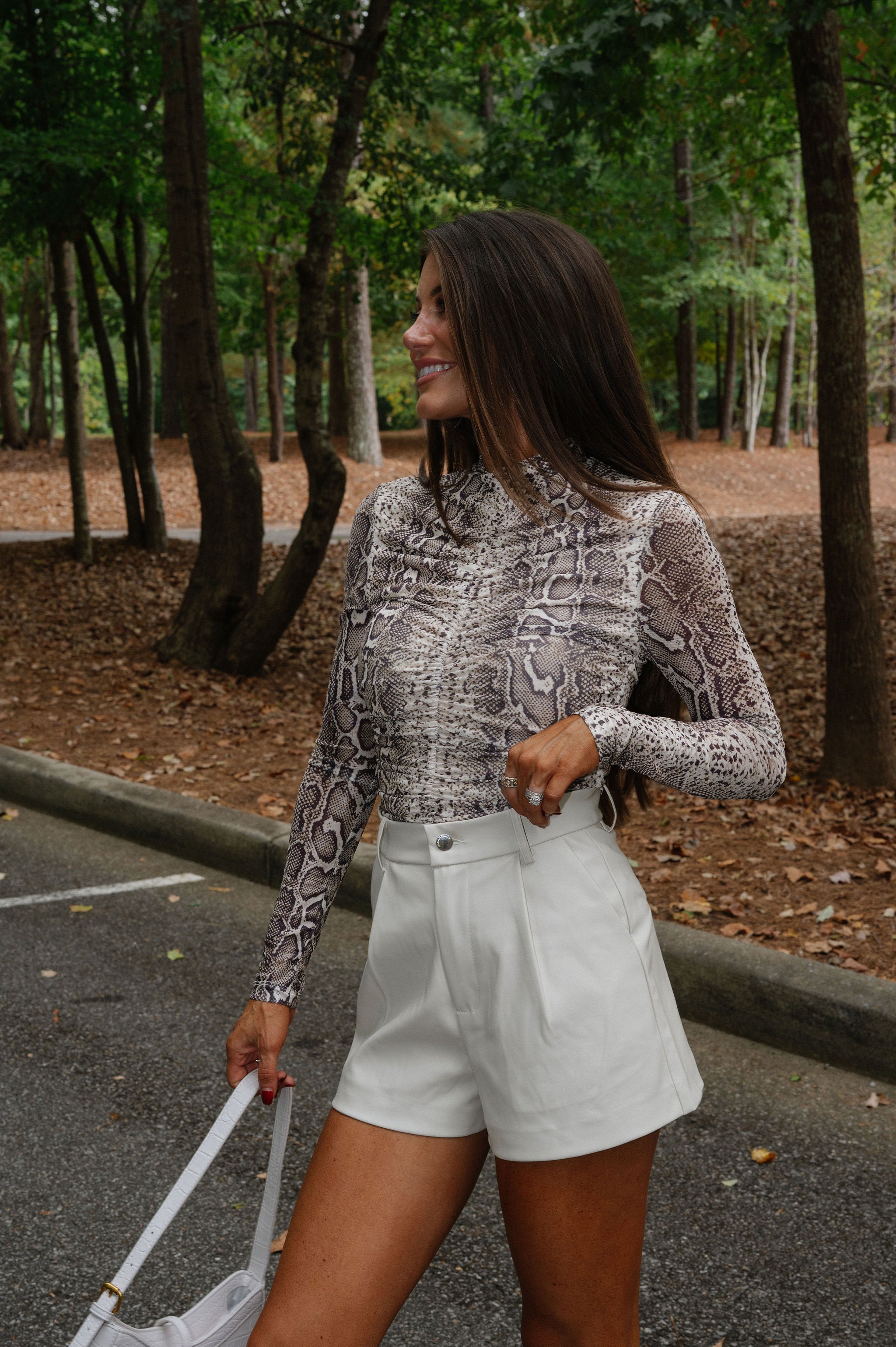 Kara Printed Top-Taupe