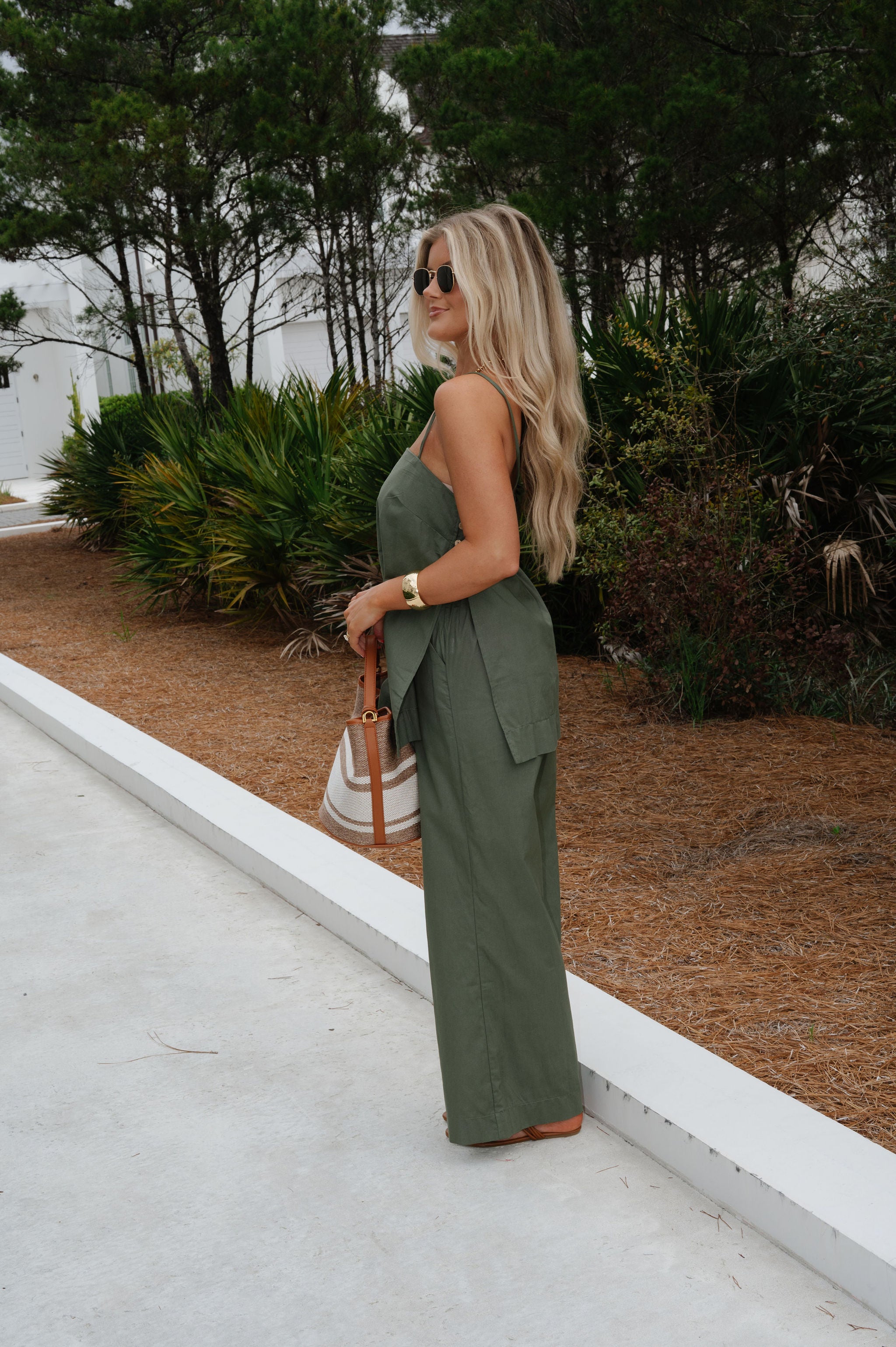 Venice Pants Set-Olive