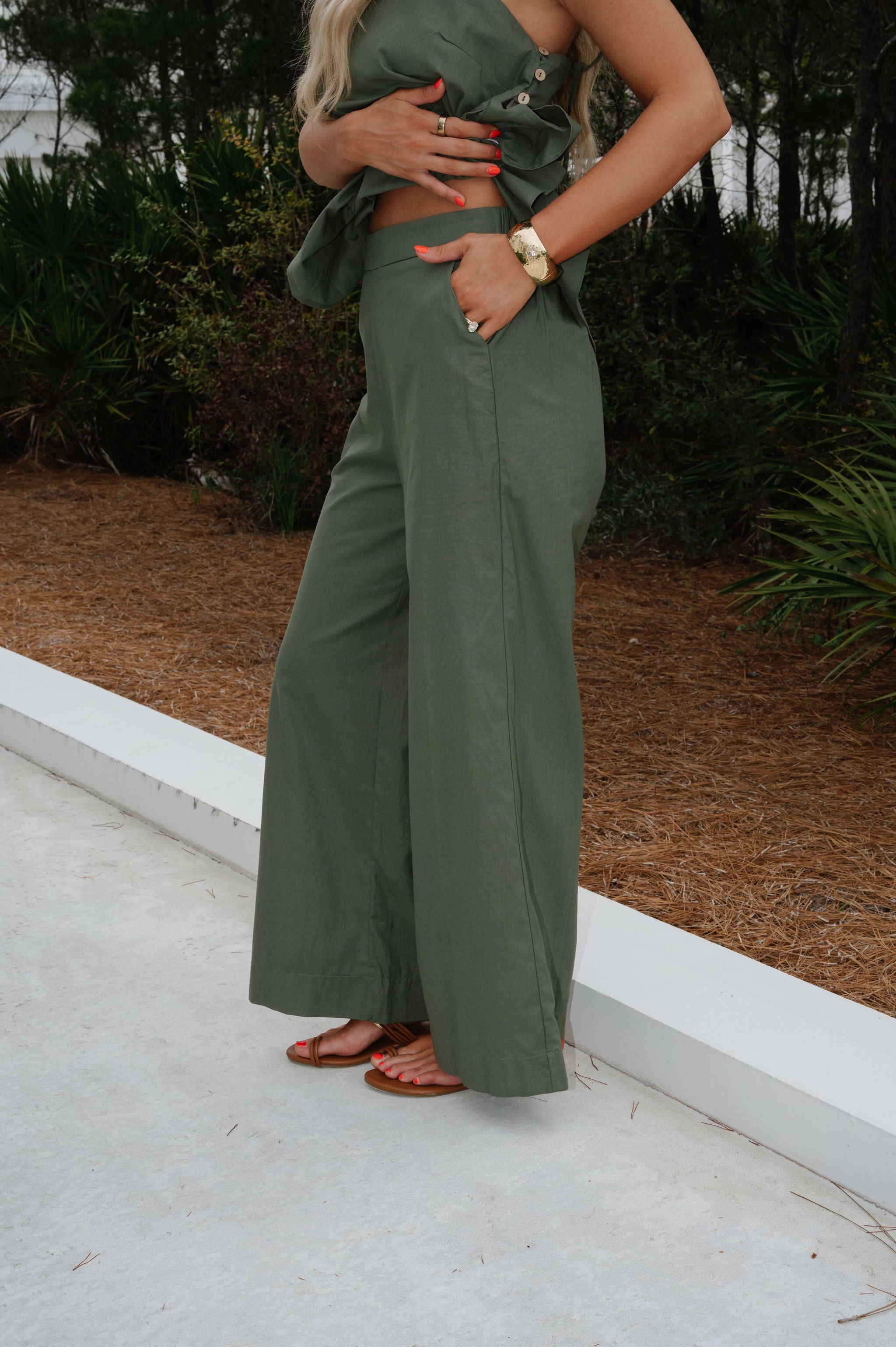 Venice Pants Set-Olive
