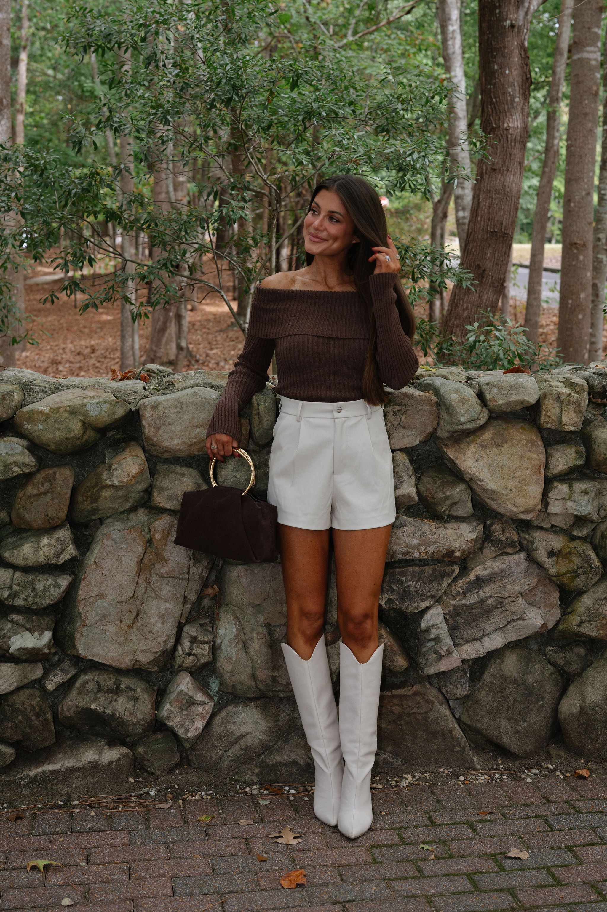 Morgan OTS Sweater-Brown