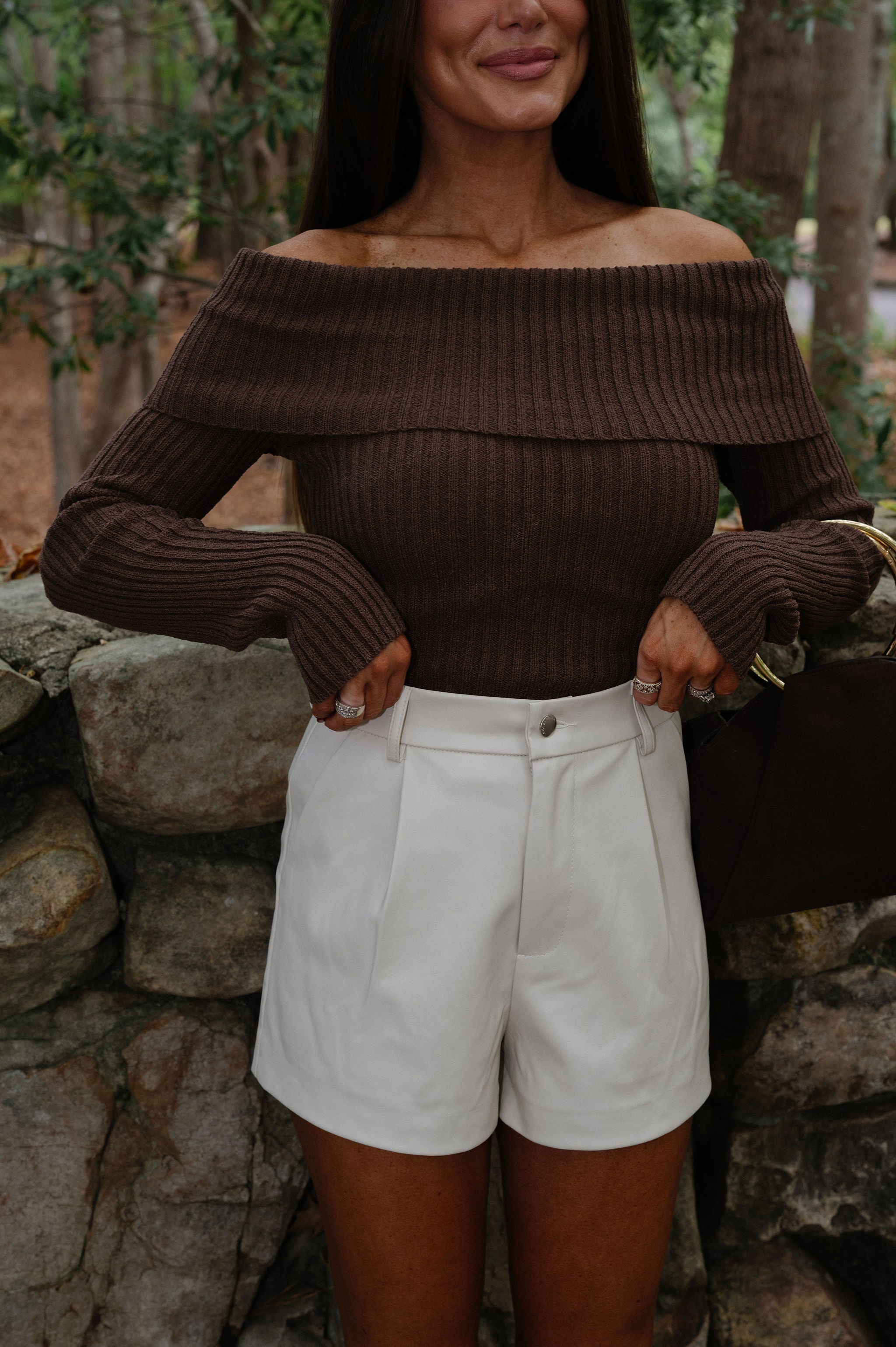 Morgan OTS Sweater-Brown