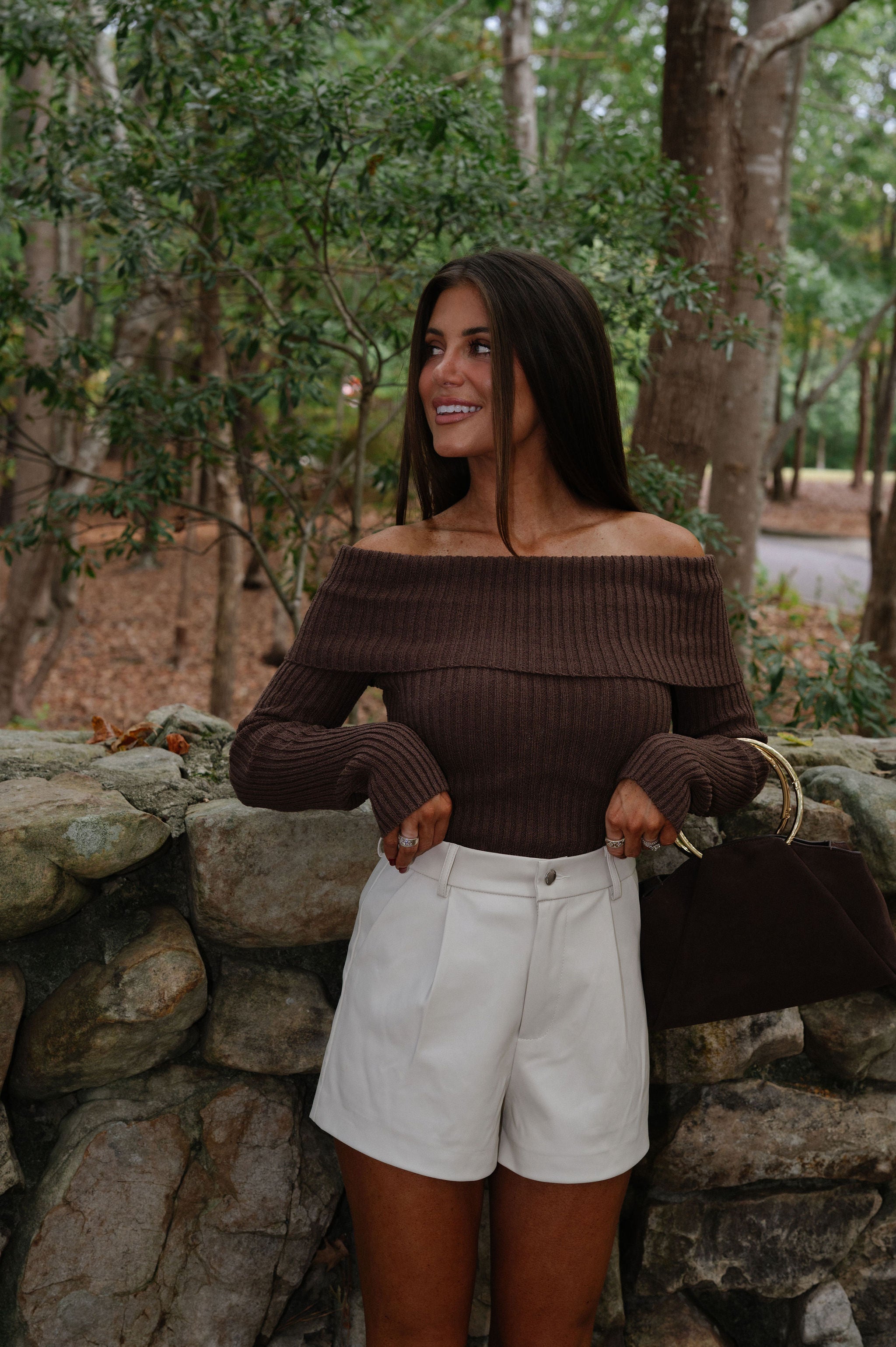 Morgan OTS Sweater-Brown