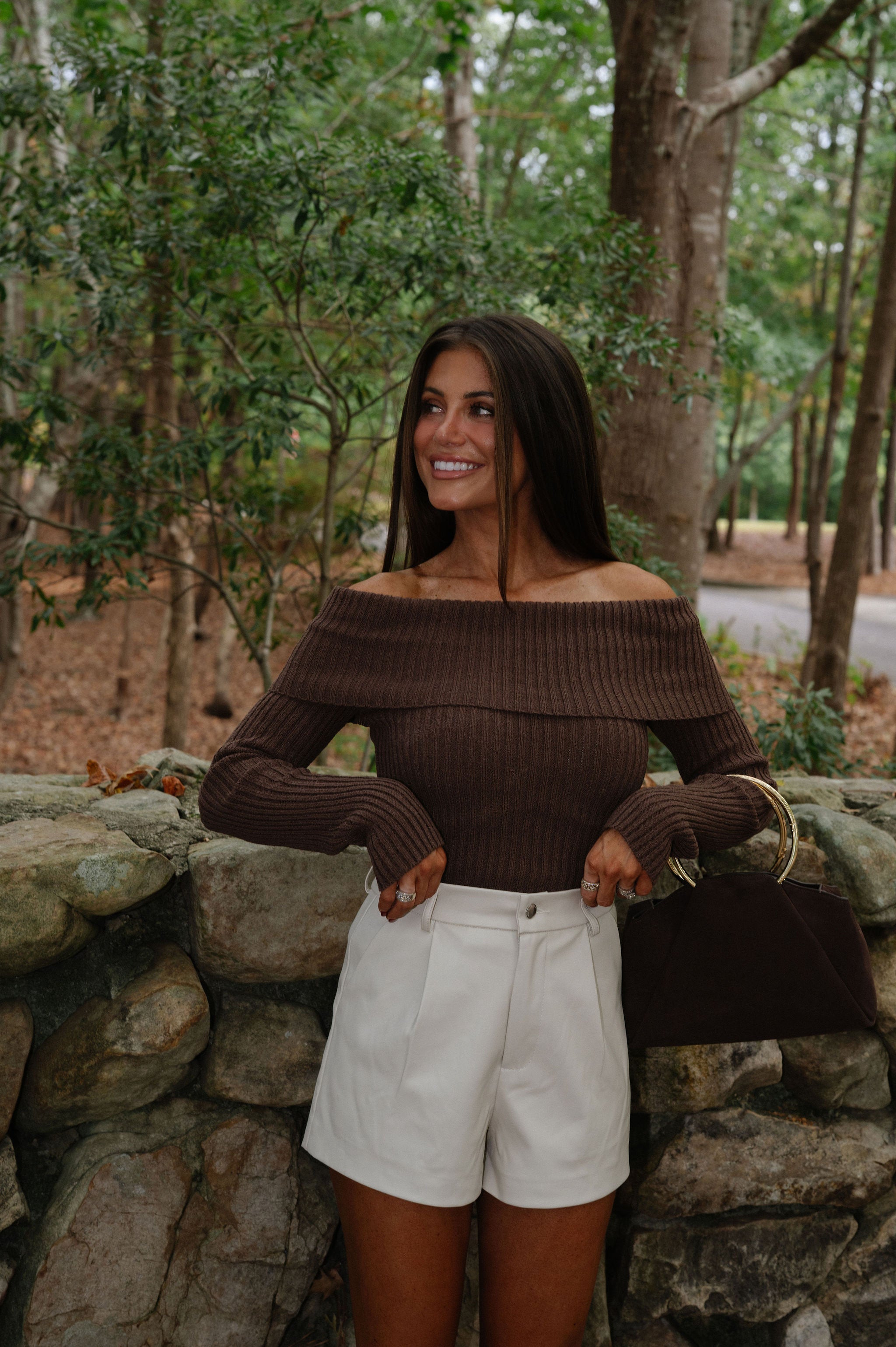 Morgan OTS Sweater-Brown