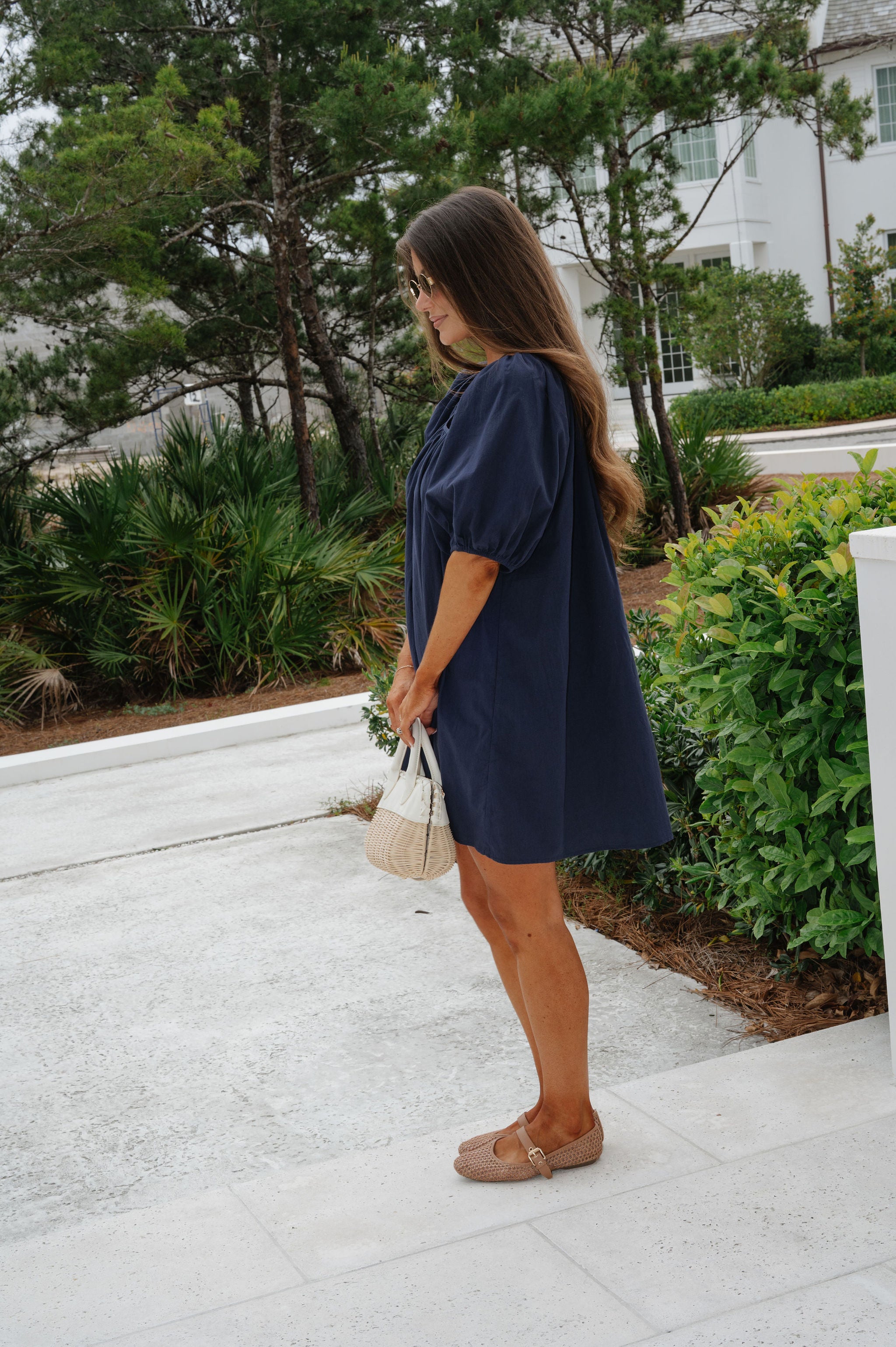 Regan Puff Sleeve Dress-Midnight
