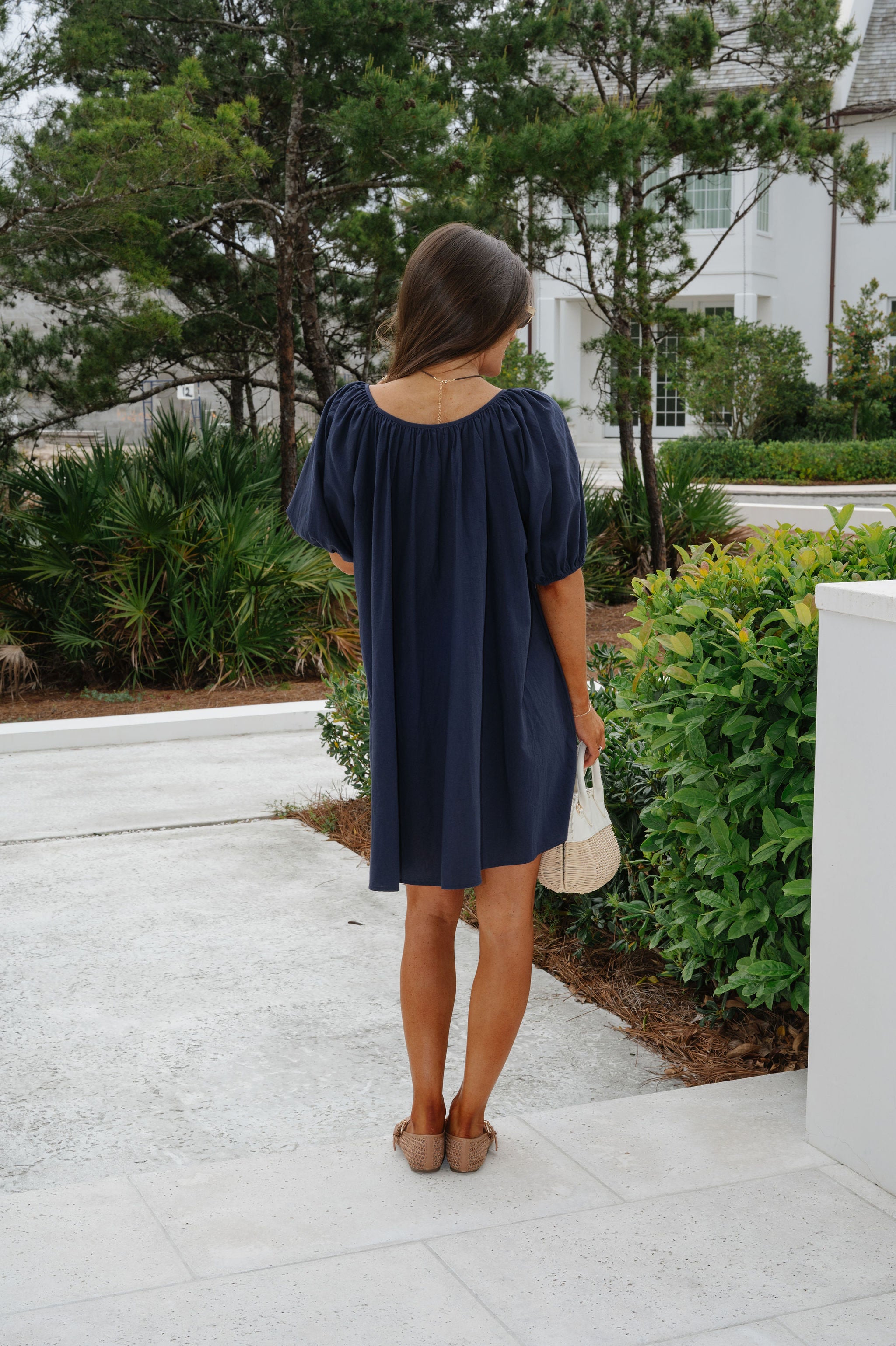 Regan Puff Sleeve Dress-Midnight