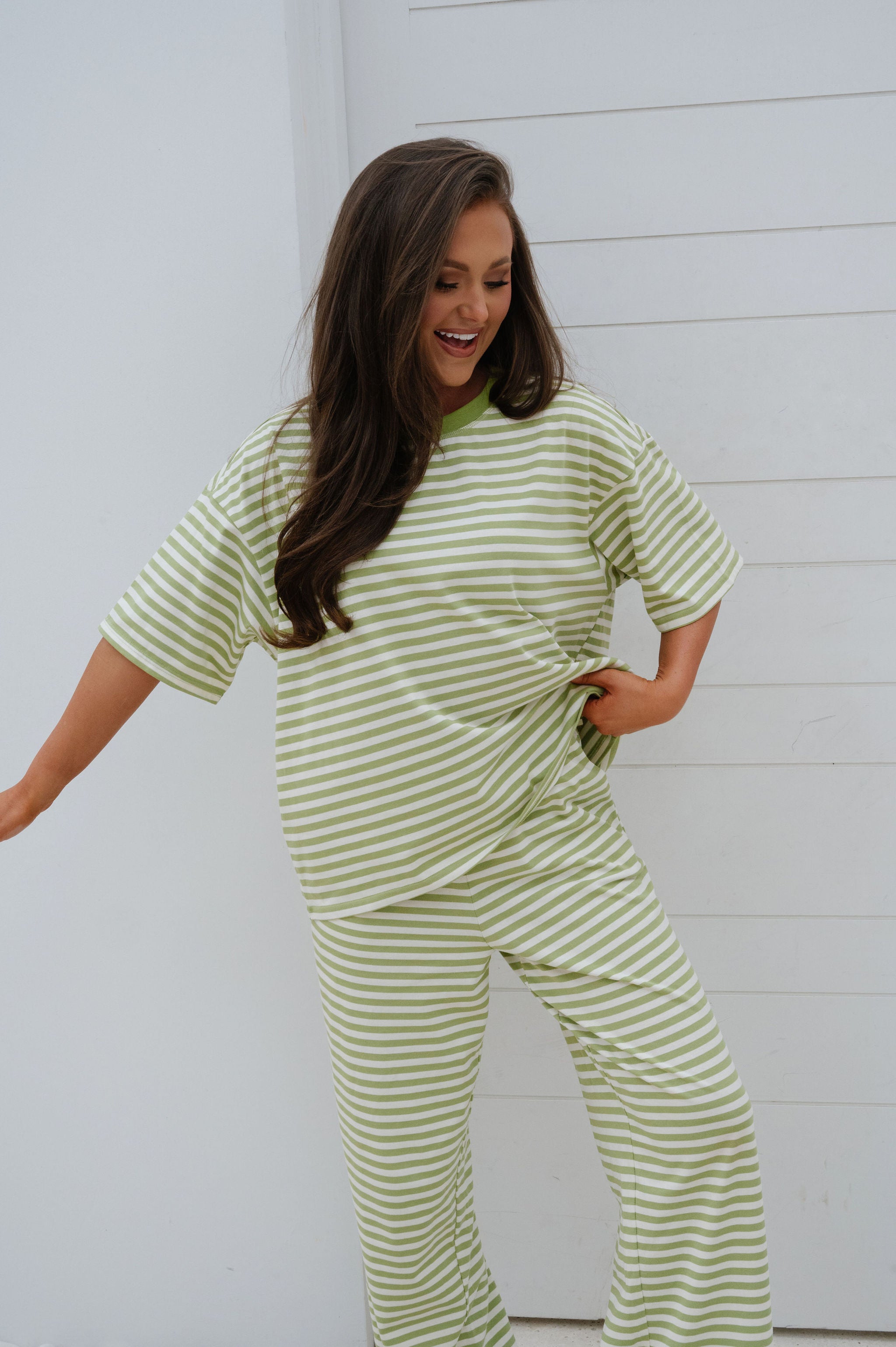 Quince Striped Pants Set-Avocoado