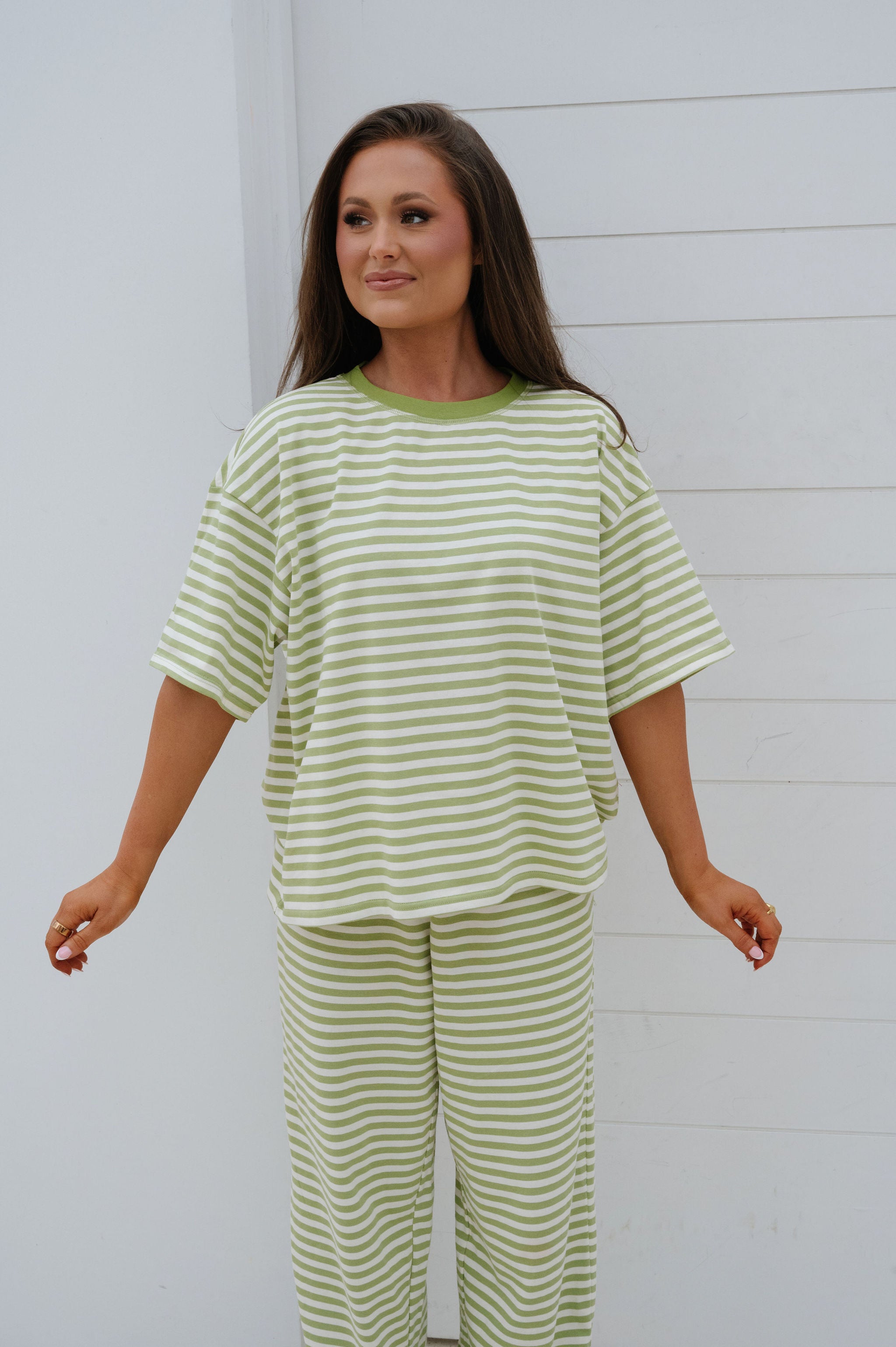 Quince Striped Pants Set-Avocoado