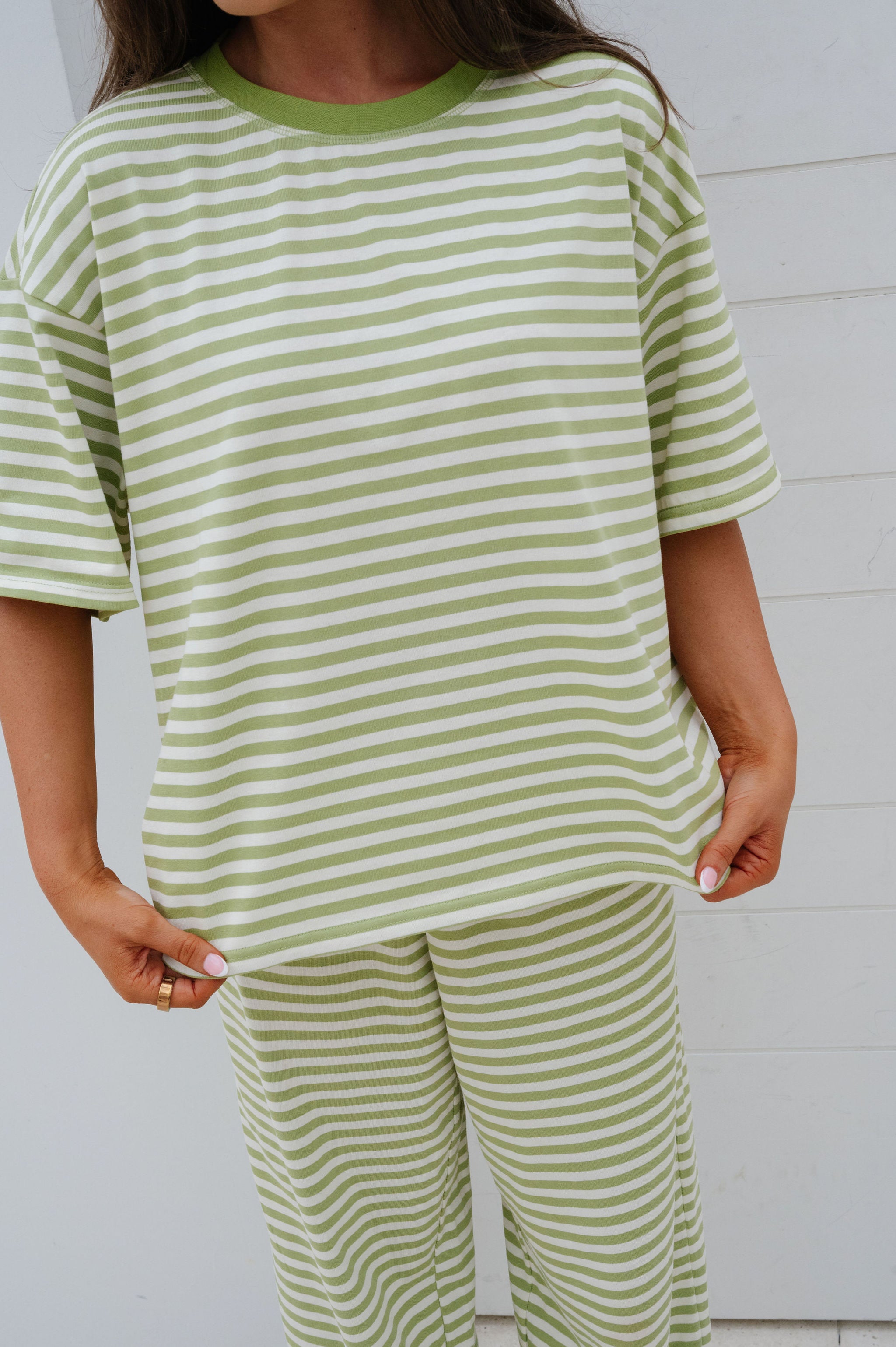 Quince Striped Pants Set-Avocoado
