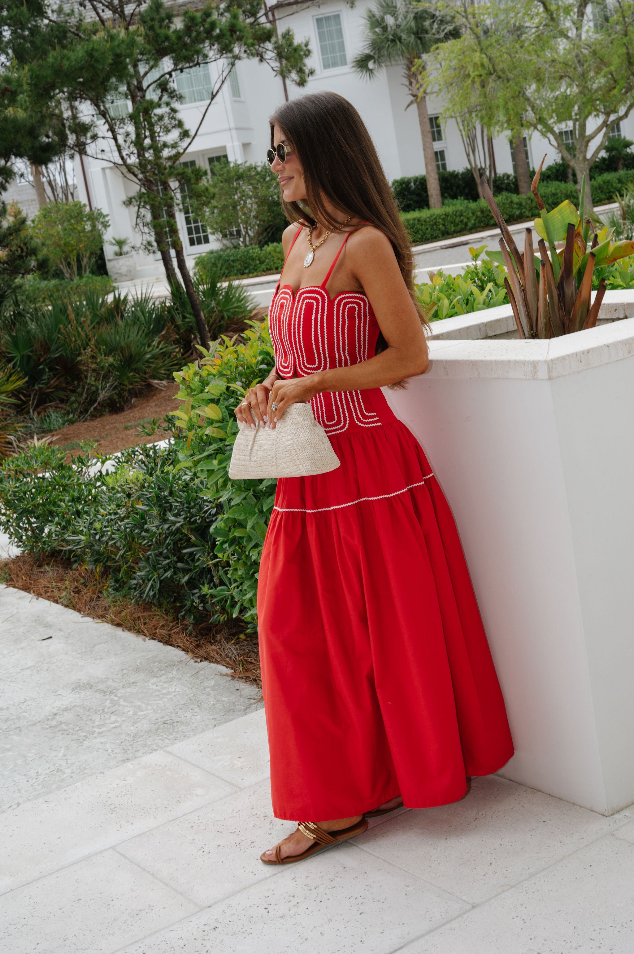 Eli Skirt Set-Red/White