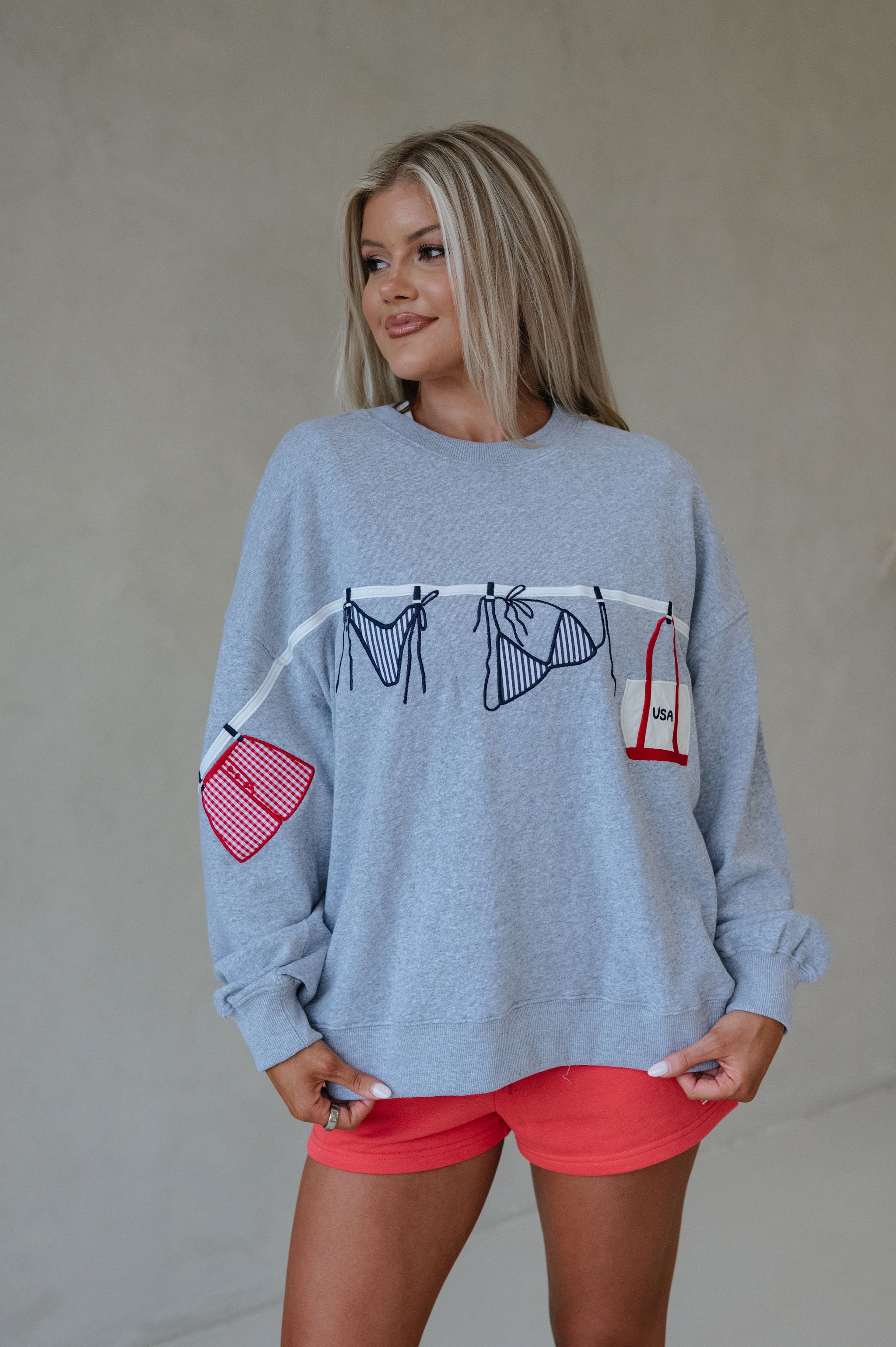 Summertime Sweatshirt-Heather Grey