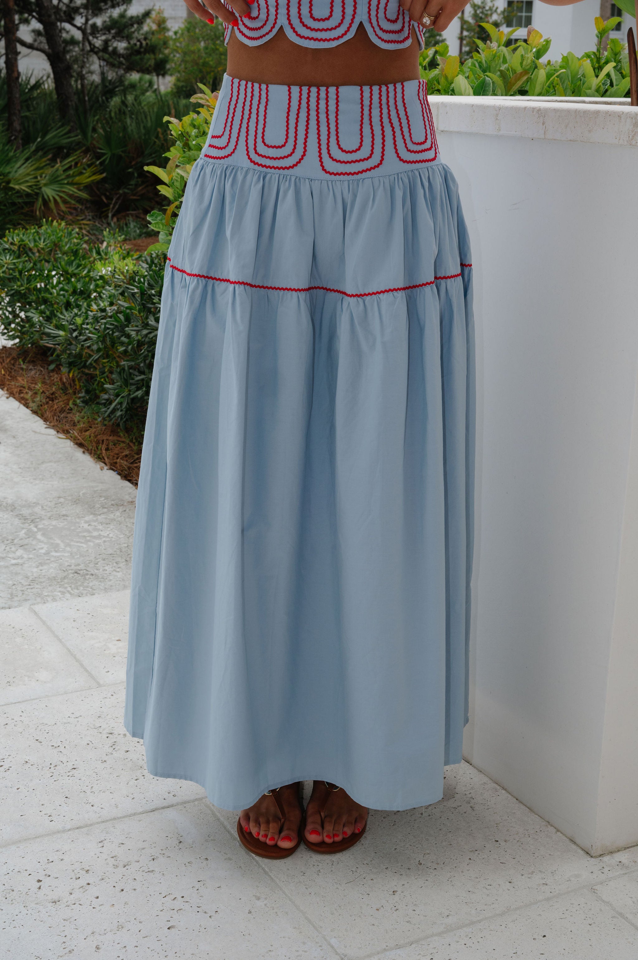 Eli Skirt Set-Blue/Red