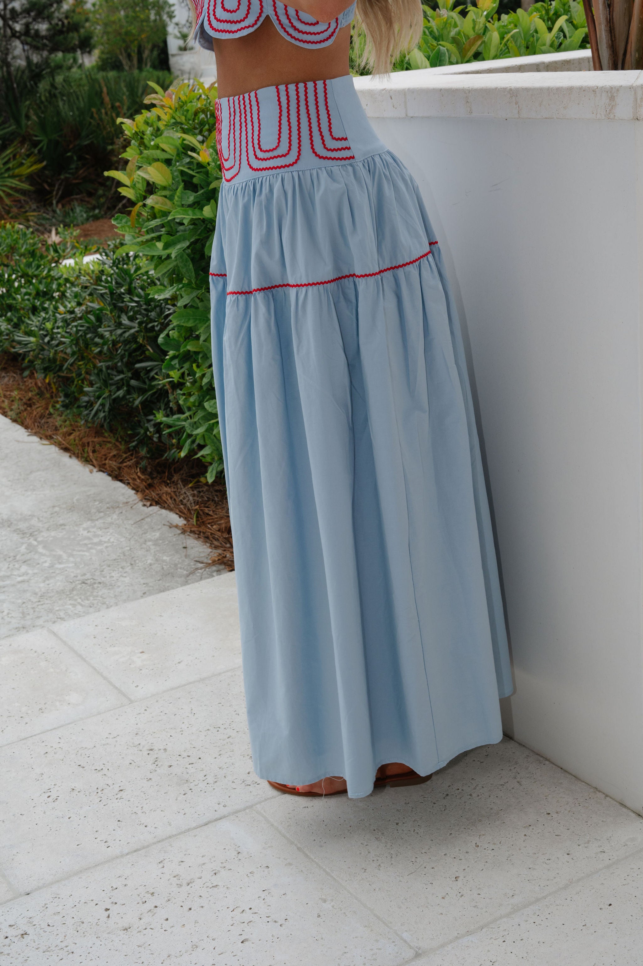 Eli Skirt Set-Blue/Red