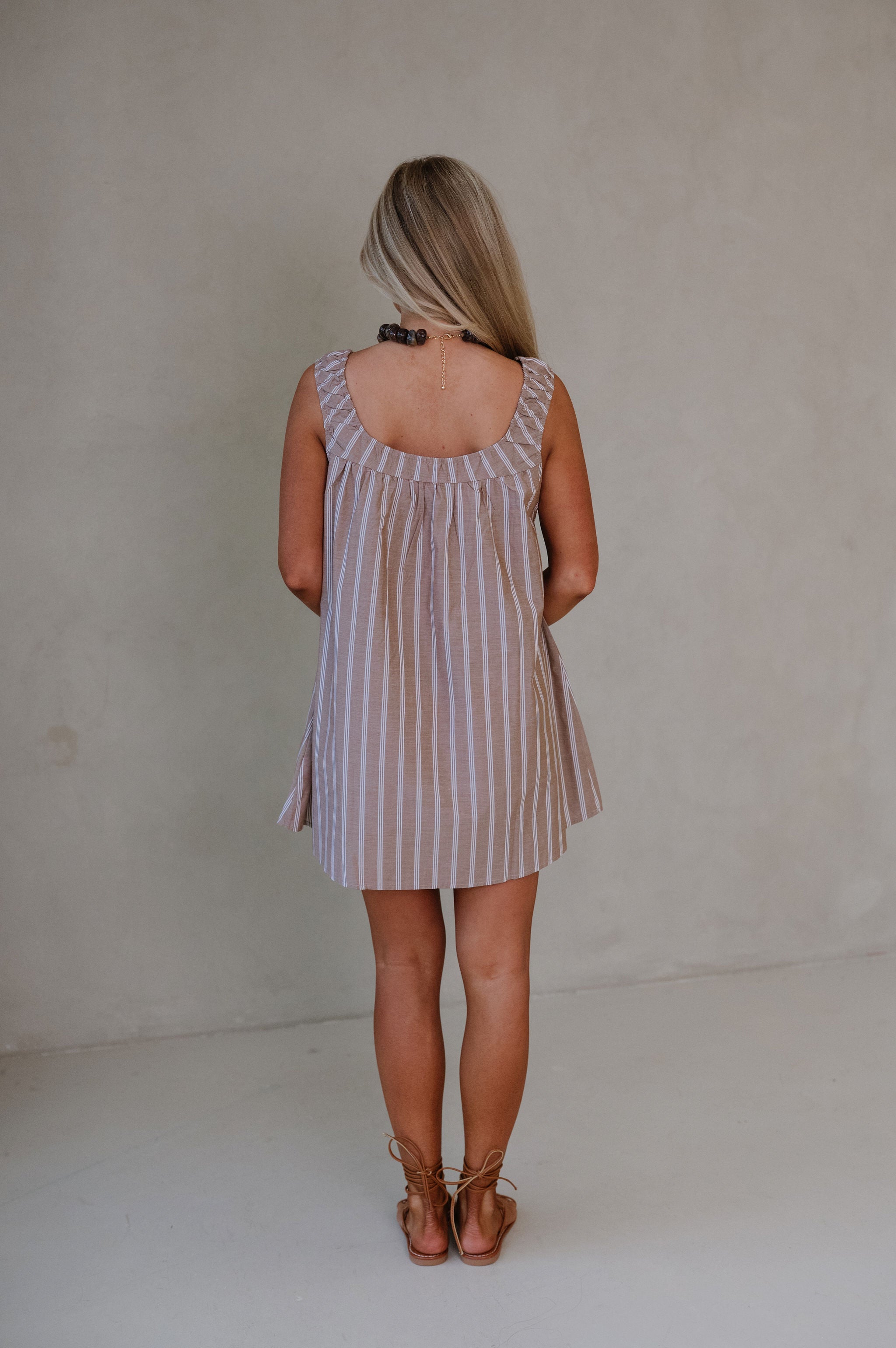Izzy Mini Swing Dress-Brown