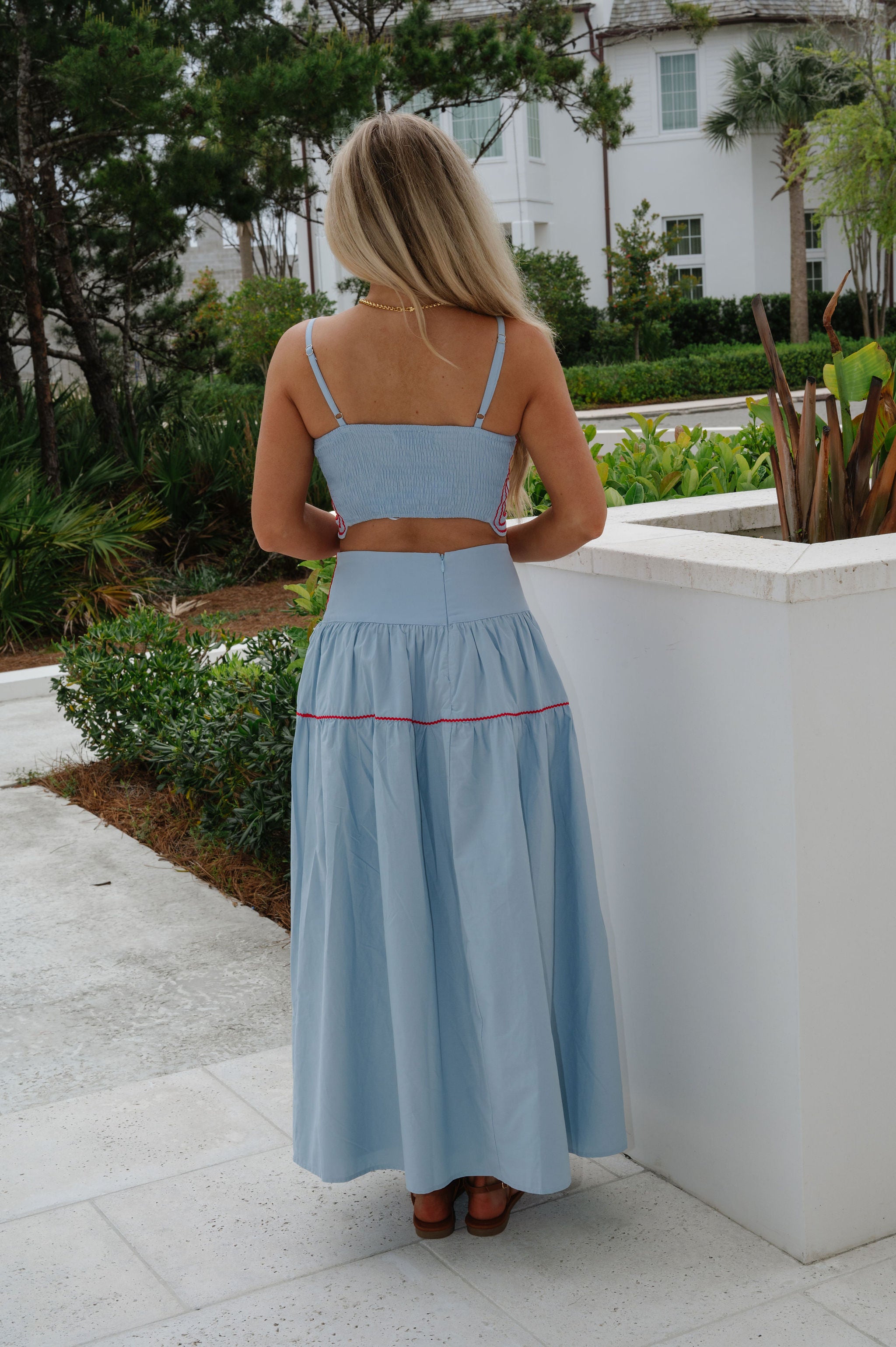 Eli Skirt Set-Blue/Red