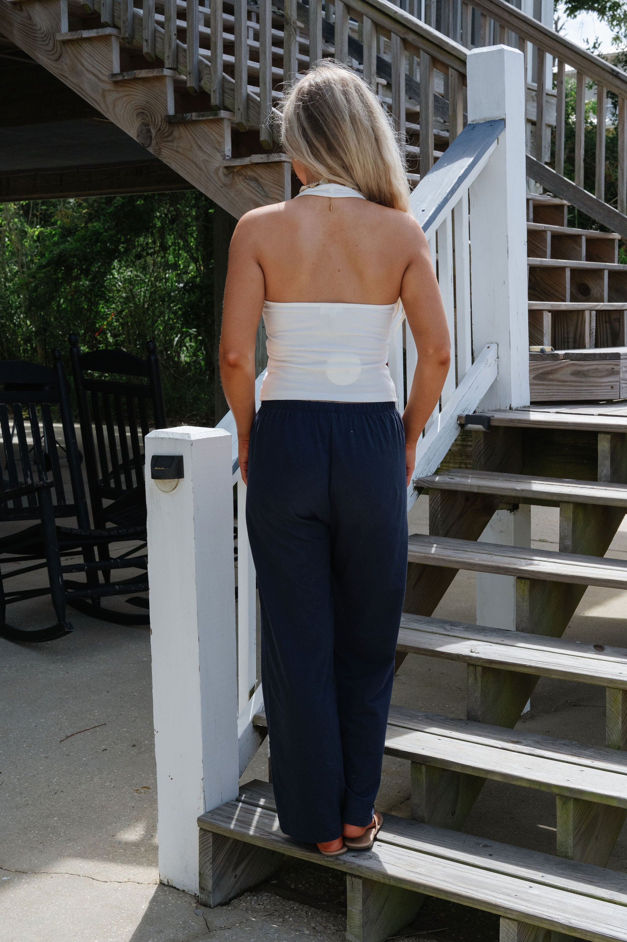 American Flag Halter Top-White
