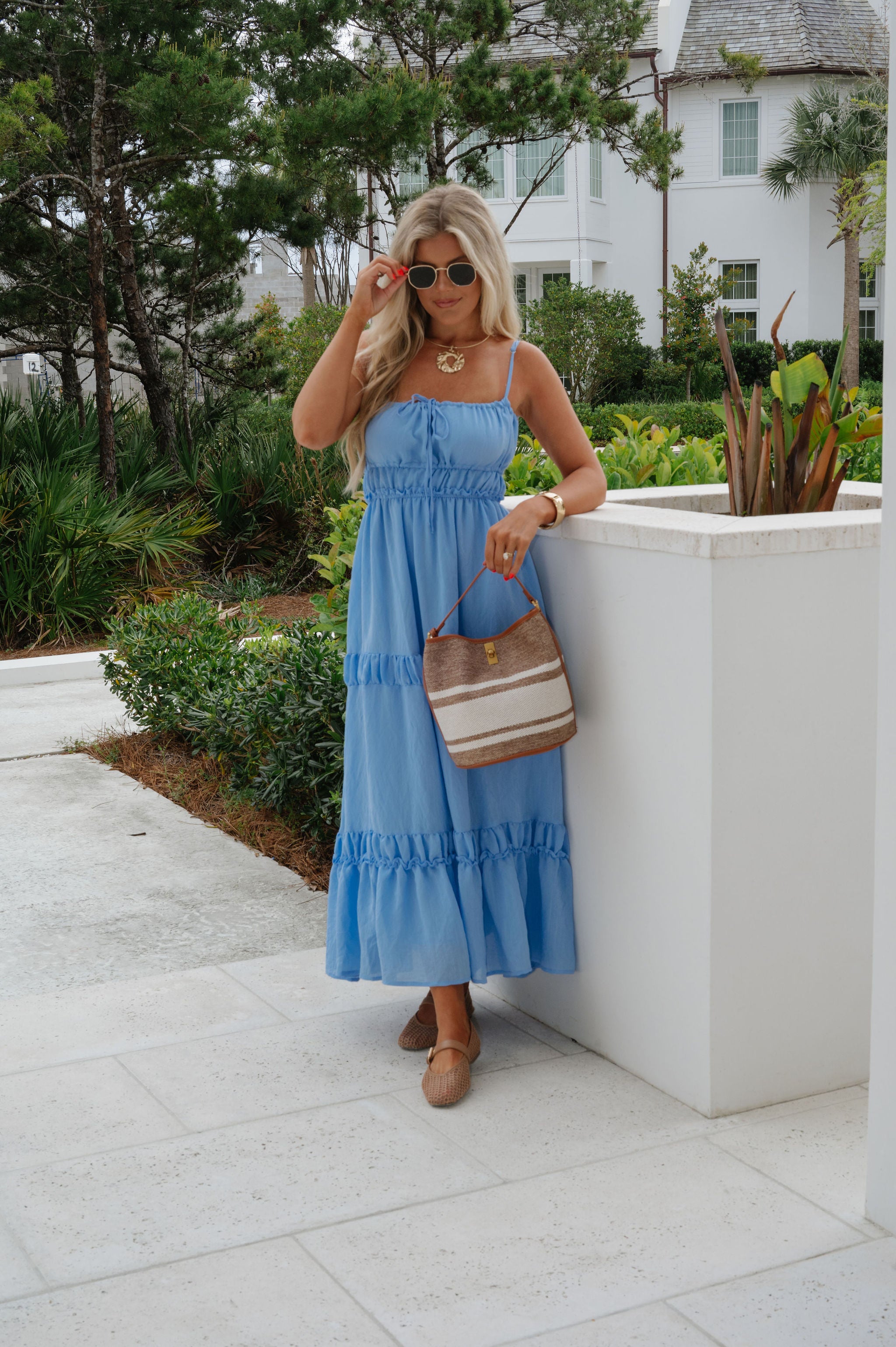 Faith Maxi Dress-Light Blue