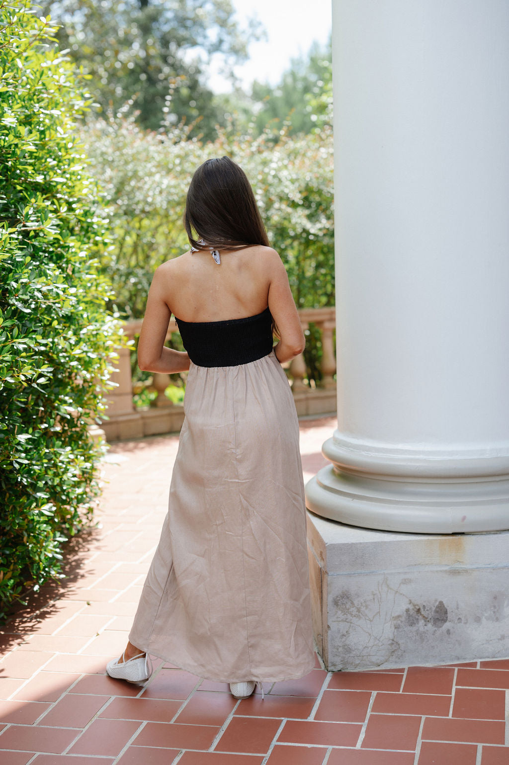 Rinley Colorblock Dress-Black/Taupe