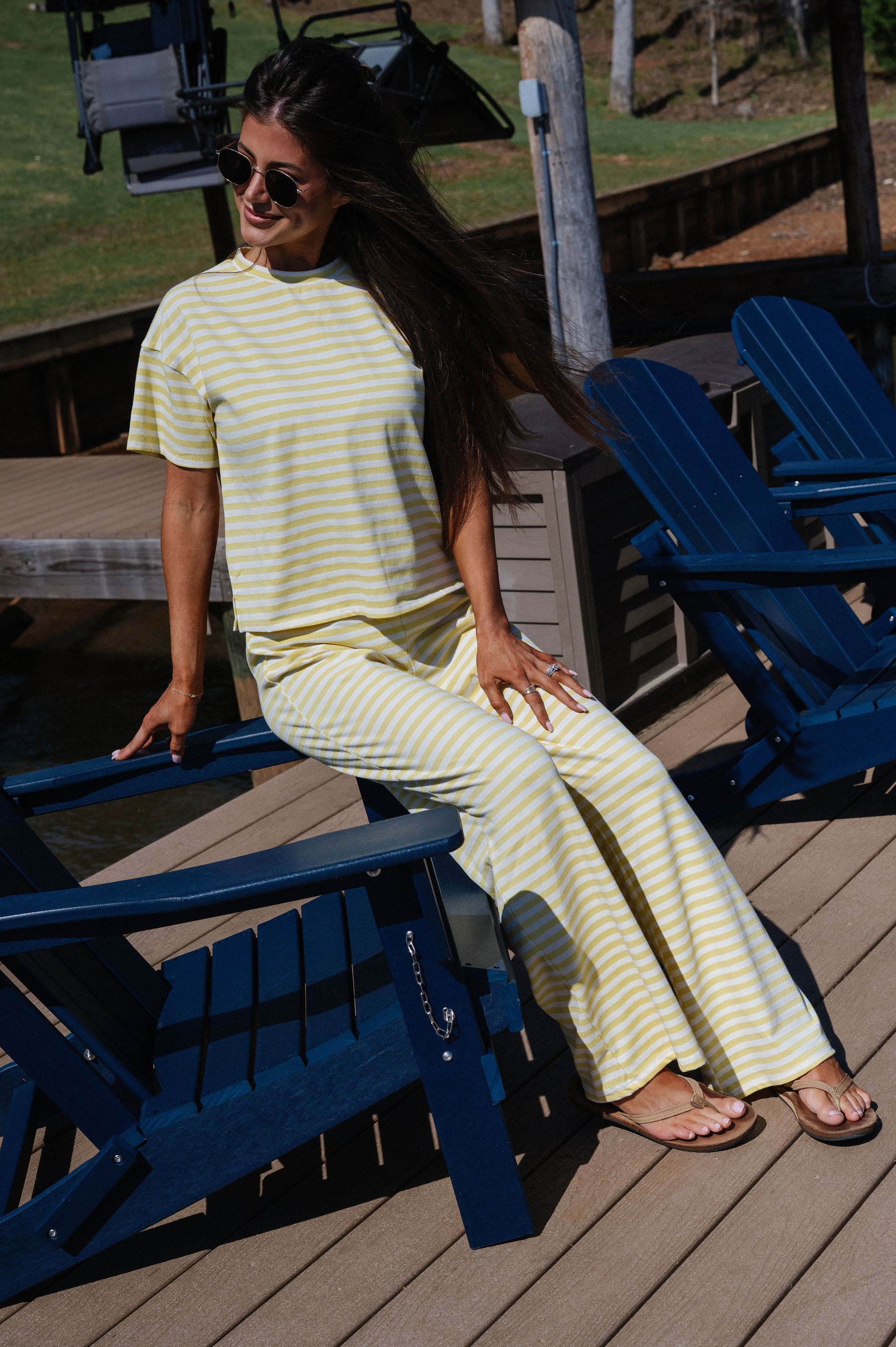 Sam Striped Pants Set-Butter