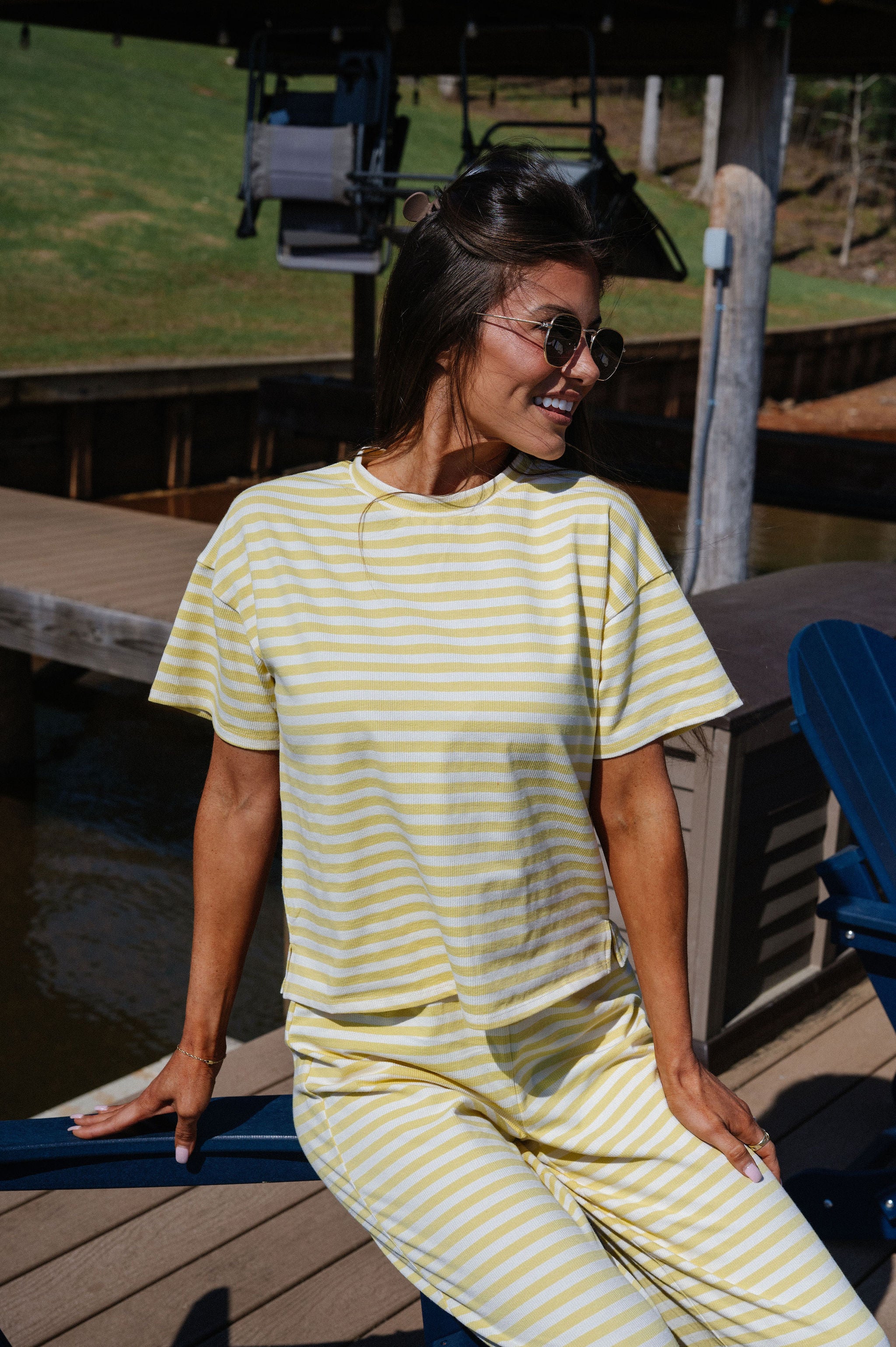 Sam Striped Pants Set-Butter