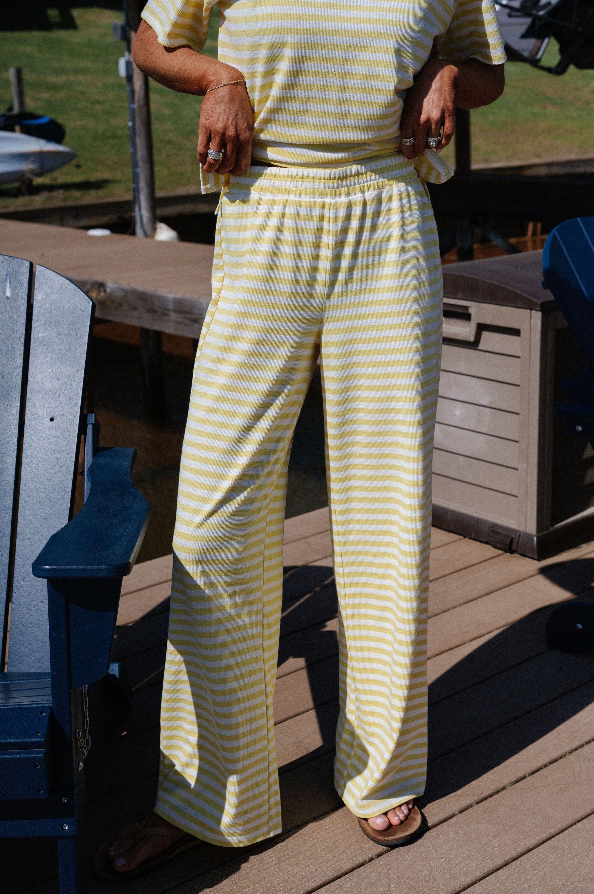 Sam Striped Pants Set-Butter