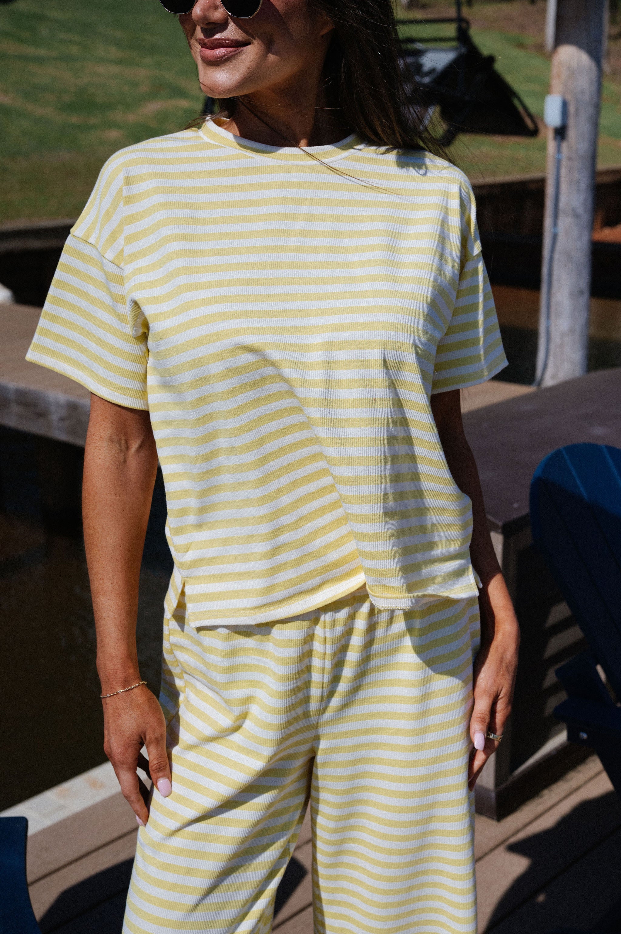 Sam Striped Pants Set-Butter