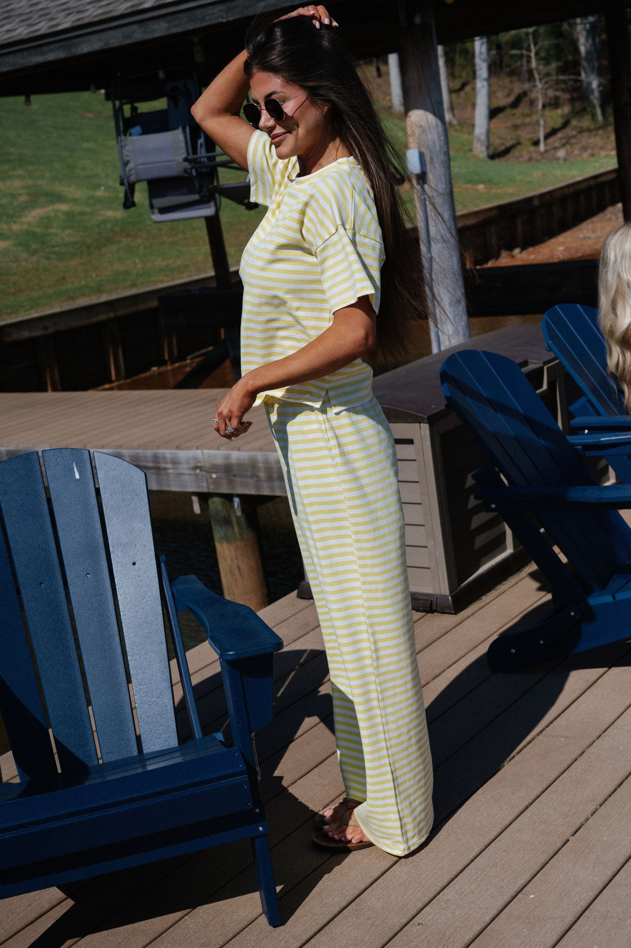 Sam Striped Pants Set-Butter