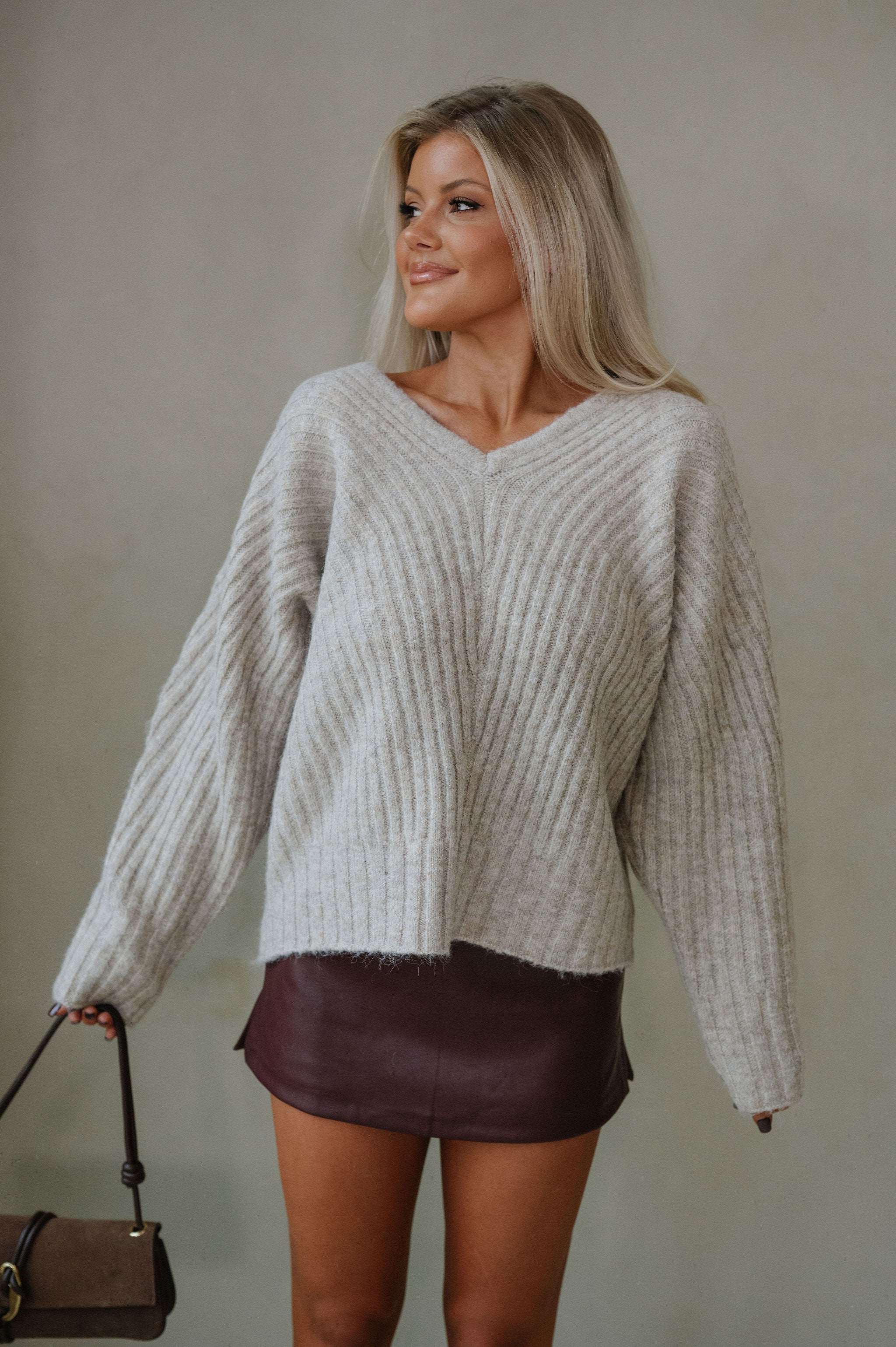 Barley Ribbed Sweater-Light Taupe