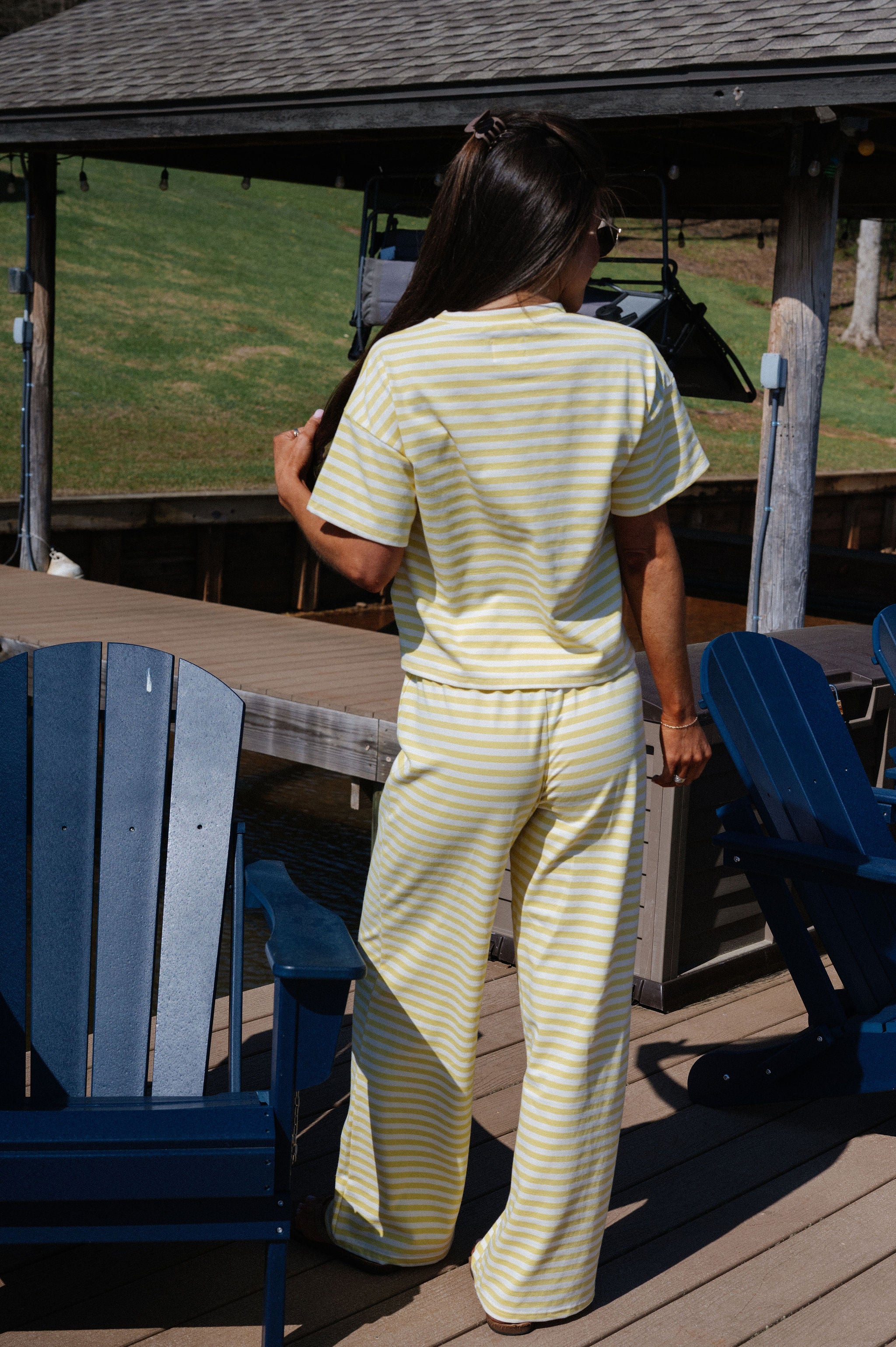 Sam Striped Pants Set-Butter