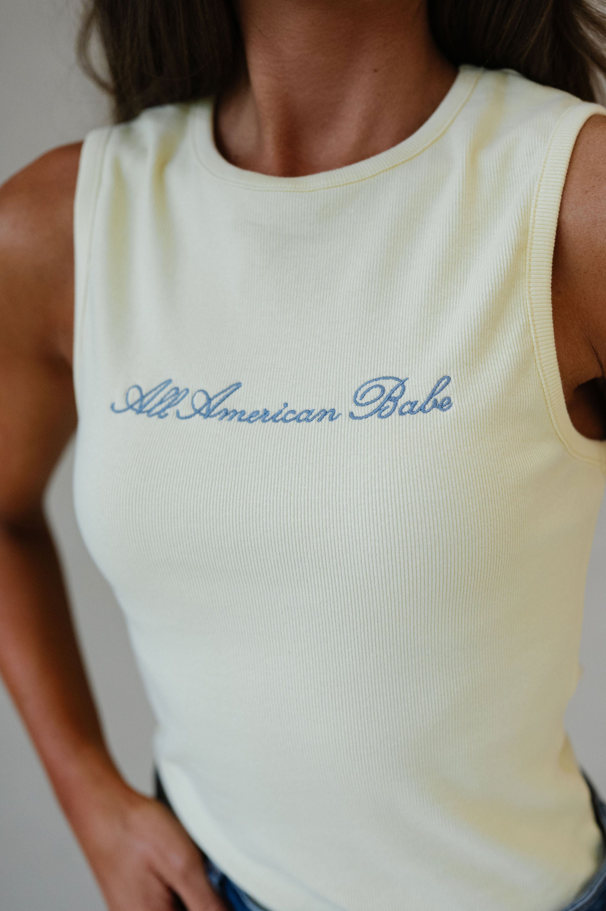 "All American Babe" Top-Light Yellow