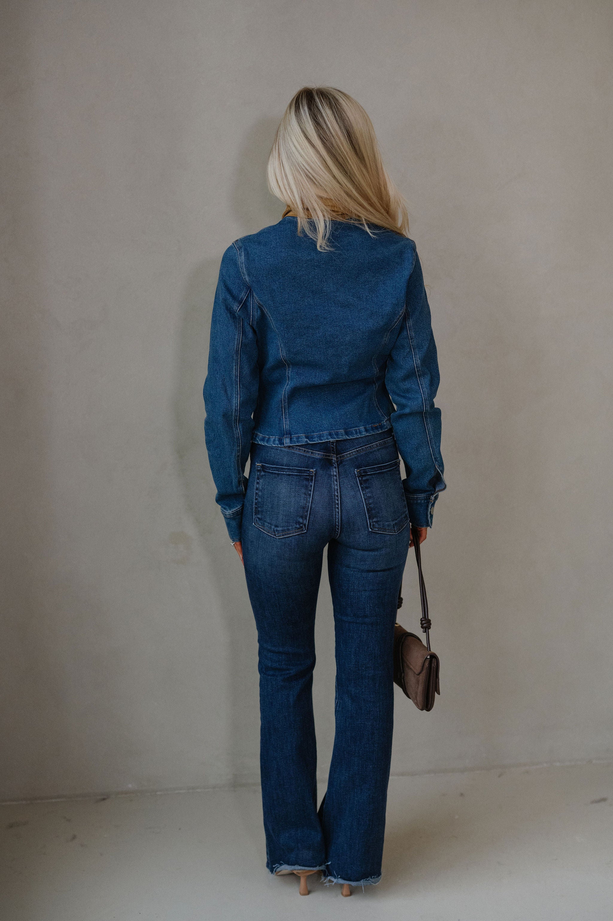 Suede Contrast Jacket-Denim