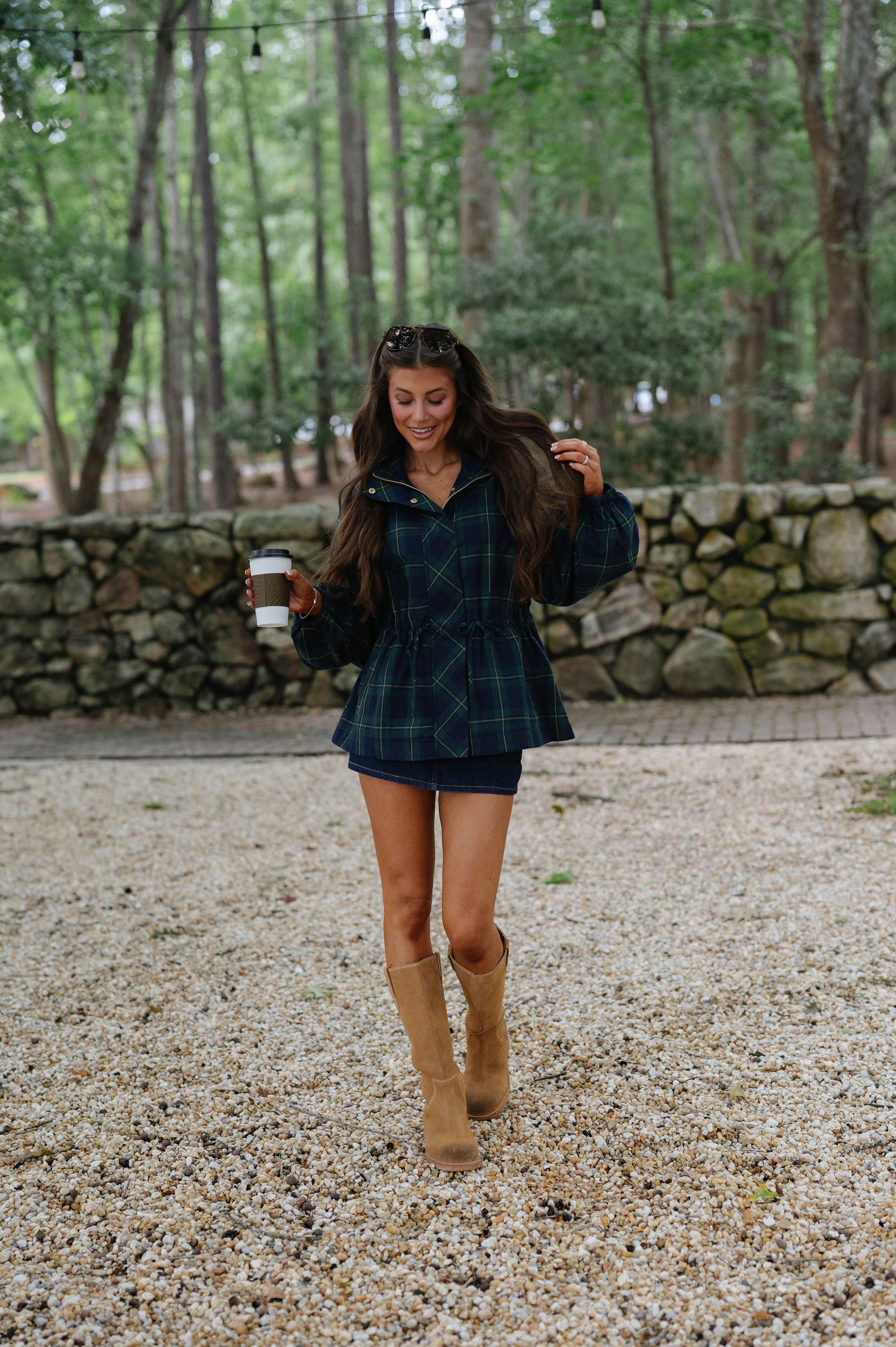 Bea Plaid Jacket-Green